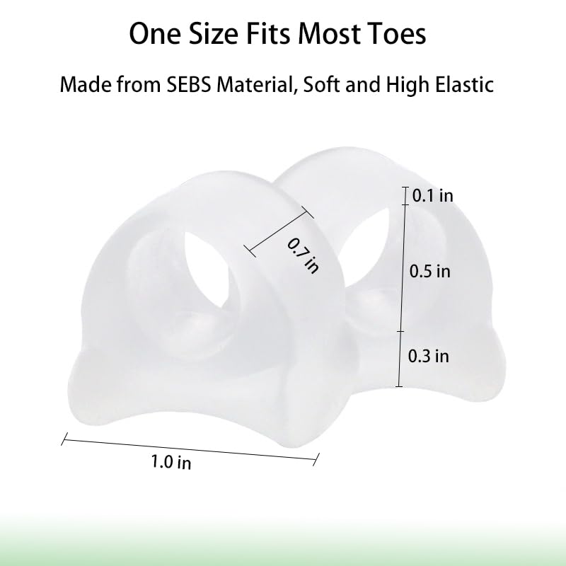 12pcs Gel Toe Spacers include sizes S M L, Toe Separators to Correct Your Toes, Toe Support Big Toe Spacers for Overlapping Toes Bunions Hammer Toe Relaxation Restore Toes to Their Original Shape