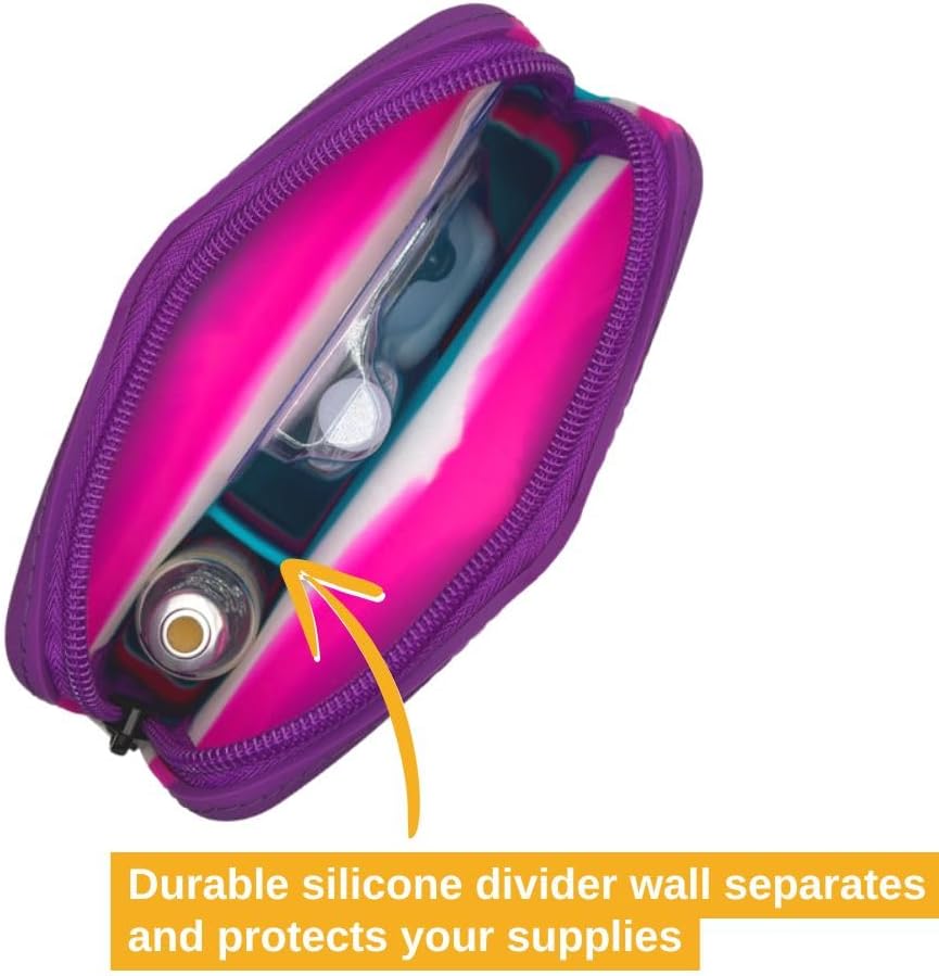 Omnipod Protective Travel Case | Silicone Storage fits an Insulin Vial and One Pod| Diabetic Care Products | Diabetes Supplies Organizer (Orange)