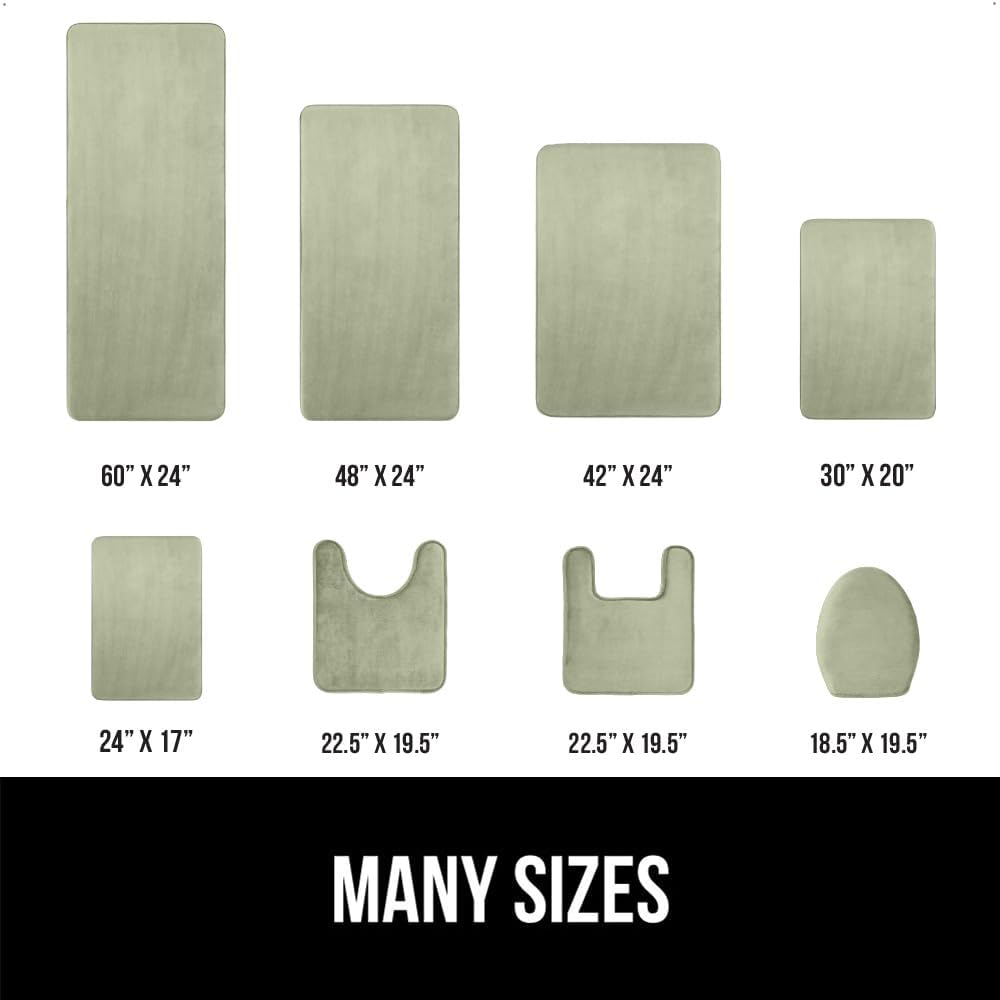 GORILLA GRIP Memory Foam Bath Mat, Soft Absorbent Velvet Bathroom Mats, Durable Dots on Underside, Machine Washable Bathmat, Carpet Rug Room Decor for Shower Tub Floor RV, 30x20 Rugs, Sage