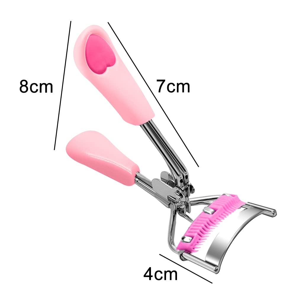 Eyelash Curler Stainless Steel with Brush Mascara Muffle False Eyelashes Accessory Best Professional Tool for Lashes Curls Pinkiou