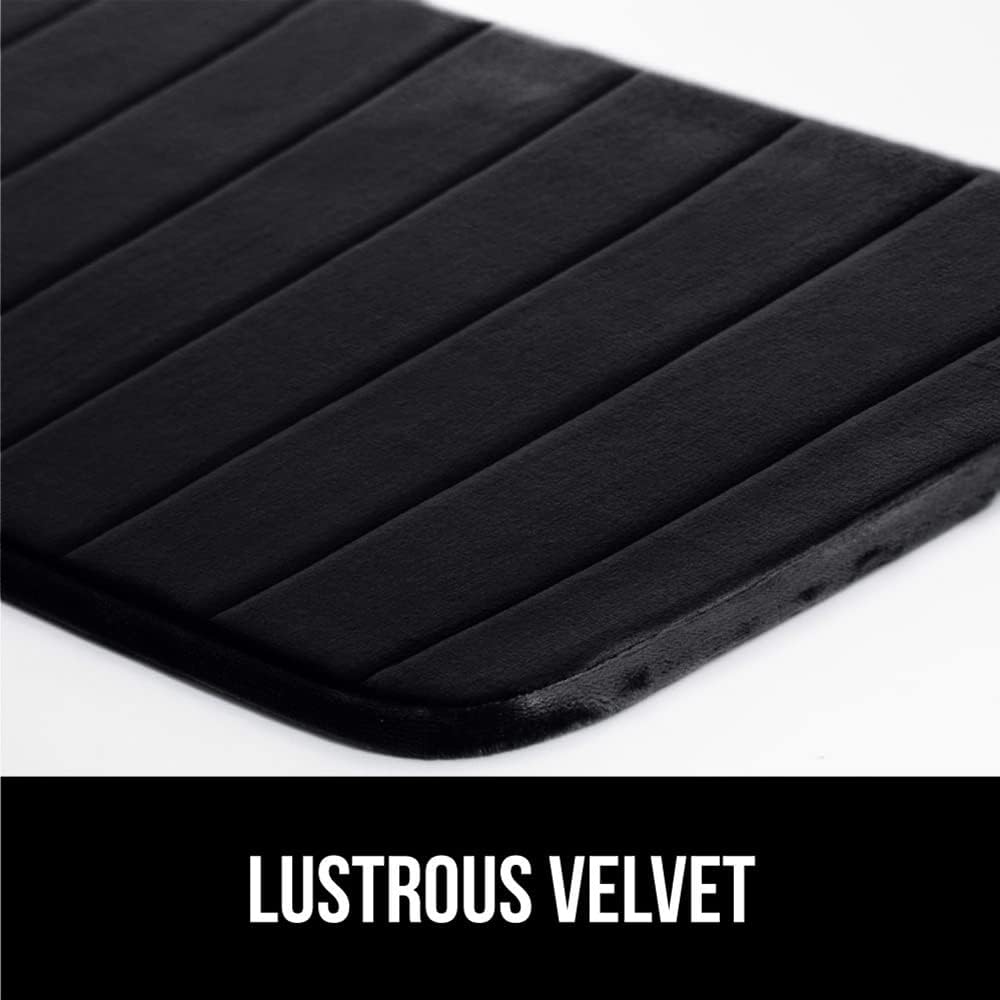 GORILLA GRIP Memory Foam Bath Mat, Soft Absorbent US Designed Bathroom Rug, Gripping Dots Machine Washable Bathmat, Cushioned Floor Mats, Shower Sink Rugs Room Décor Accessories, 42x24 Black