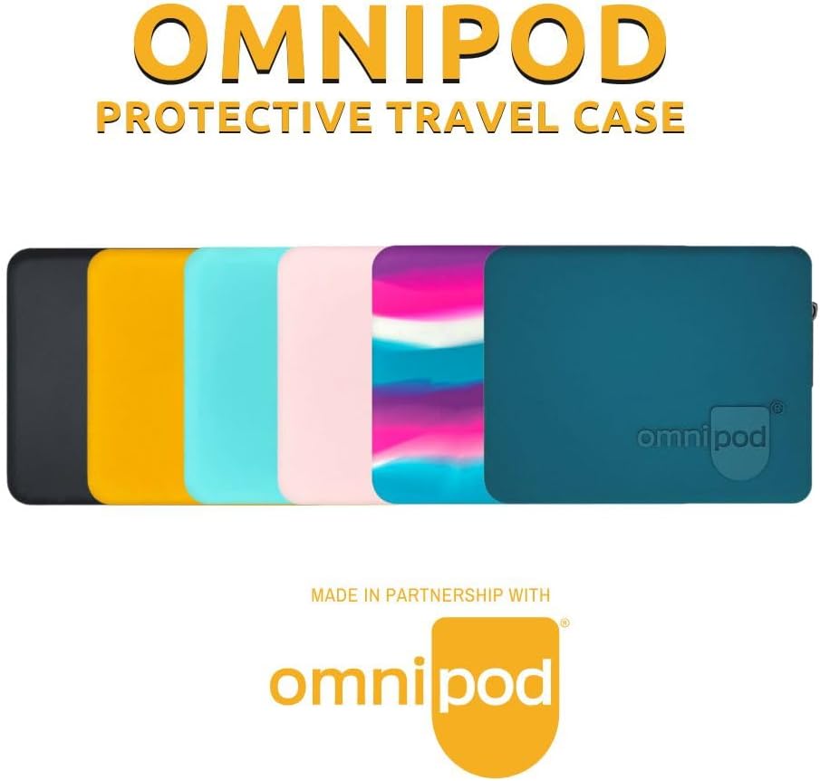 Omnipod Protective Travel Case | Silicone Storage fits an Insulin Vial and One Pod| Diabetic Care Products | Diabetes Supplies Organizer (Aqua)