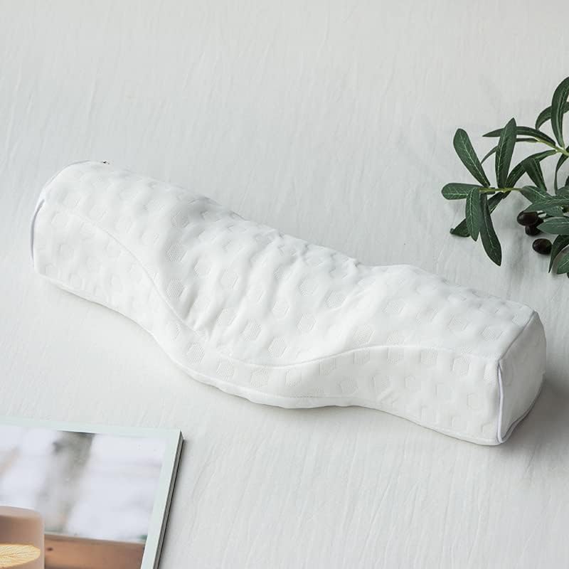 Cervical Neck Pillow for Pain Relief Sleeping, Neck roll Pillow Memory Foam for Stiff Neck Pain Relief ,Travel Bolster Pillow for Bed for Side Sleepers Back Sleeper. (White)