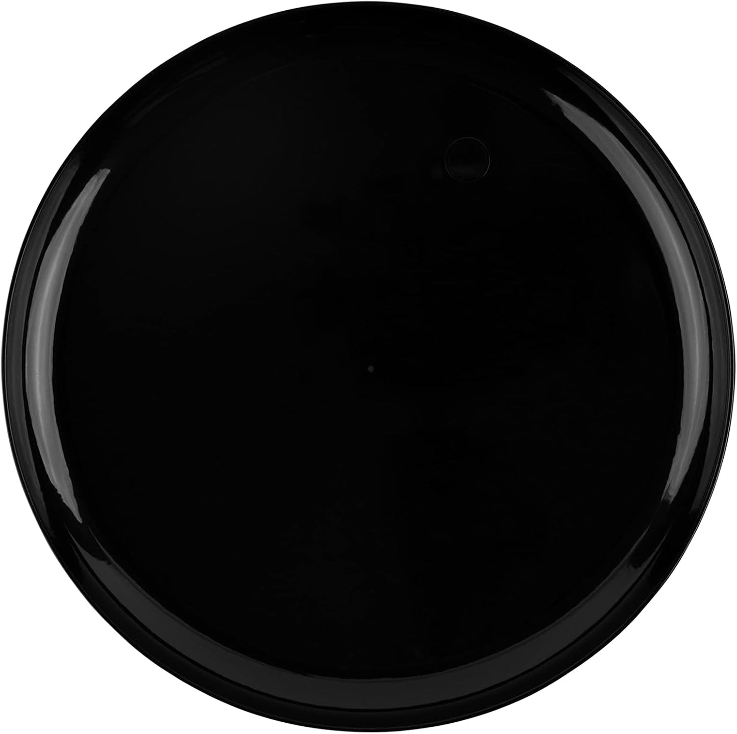 PLASTICPRO [30 Pack 6.3 Plastic Party Plates Black Edge Collection Premium heavyweight Elegant Disposable Tableware Dishes Black