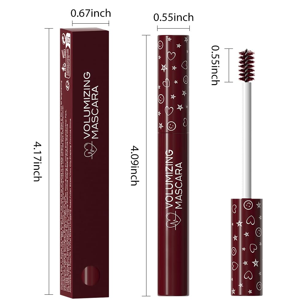 Colored Mascara for Eyelashes Set,Colorful Waterproof Mascara for eyelashes Long lasting Charming Voluminous for Women Halloween Eye Makeup (1Pcs 05#Red, F)