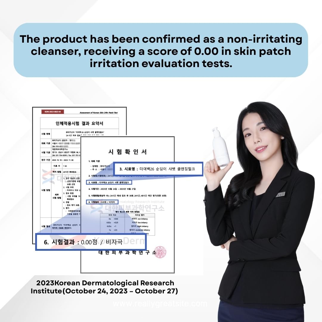 Korean Cleansing Milk for Face – Gentle Facial Cleanser for Dry & Sensitive Skin, Hydrating Makeup Remover, 6.76 Fl Oz (200ml)