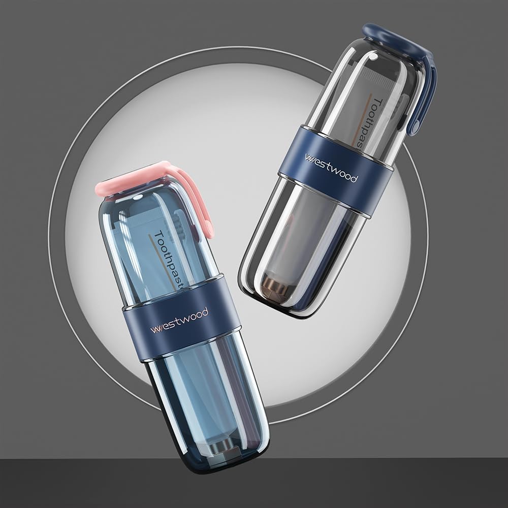 Luxury Transparent Black Plastic Travel Toothbrush Holder Case with Cover, Portable Travel Toothbrush Cup, Storage Container for School Camping Business Trip Bathroom