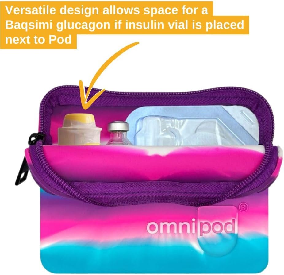 Omnipod Protective Travel Case | Silicone Storage fits an Insulin Vial and One Pod| Diabetic Care Products | Diabetes Supplies Organizer (Orange)