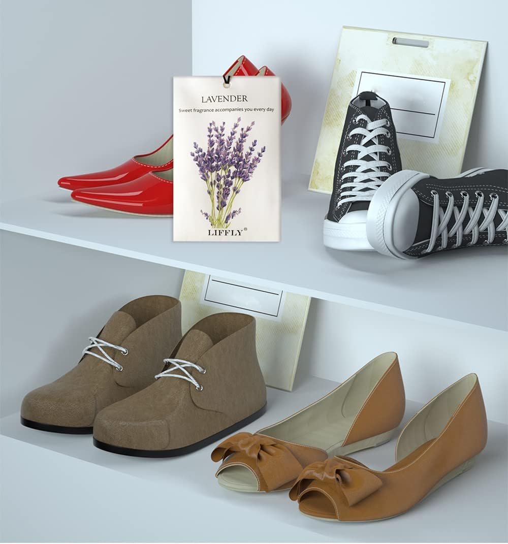 14 Packs Scented Sachets for Drawers and Closets Lavender, Rose, Jasmine, Ocean, Vanilla, Sandalwood, Gardenia 7 Scent (Lavender)