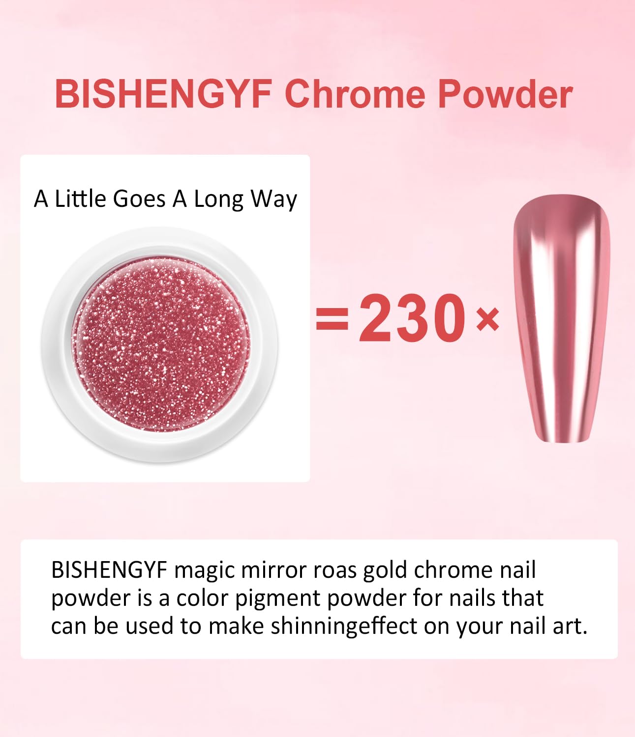 Gold Chrome Nail Powder BISHENGYF -【Magic Mirror Effect】 Pearl Chrome Nail Powder Aurora Mermaid Iridescent White Roas Gold Nail Chrome Powder Pigment Glitter Dust for Manicure Decroation DIY