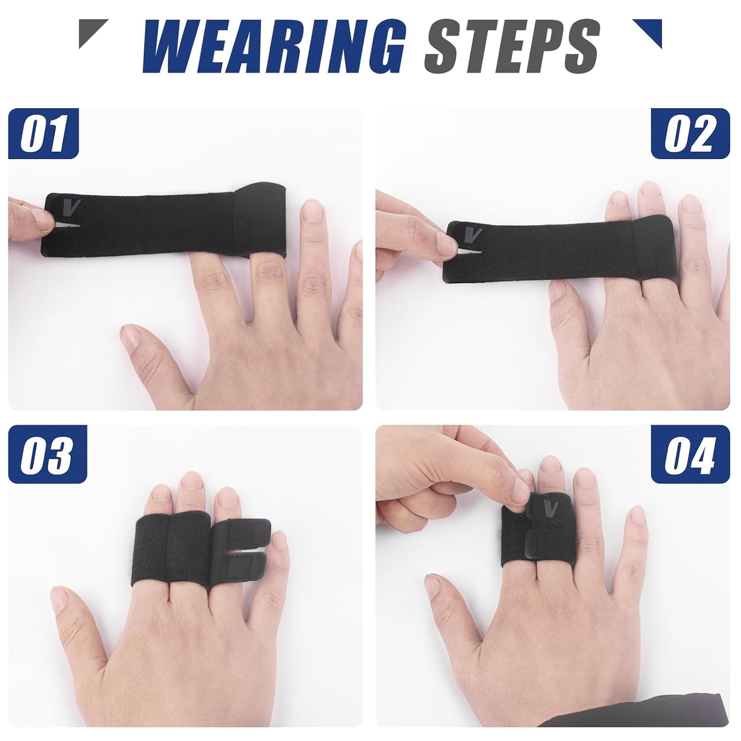Finger Splint (No Metal Support), 2PCS Lightweight OK Cloth Finger Buddy Straps/Wraps for Arthritis, Tendonitis & Pain Relief, Adjustable Tape & Compression for Sports Injury Relief (Basketball, Tennis, Volleyball, Badminton, Golf) – Double Design - M