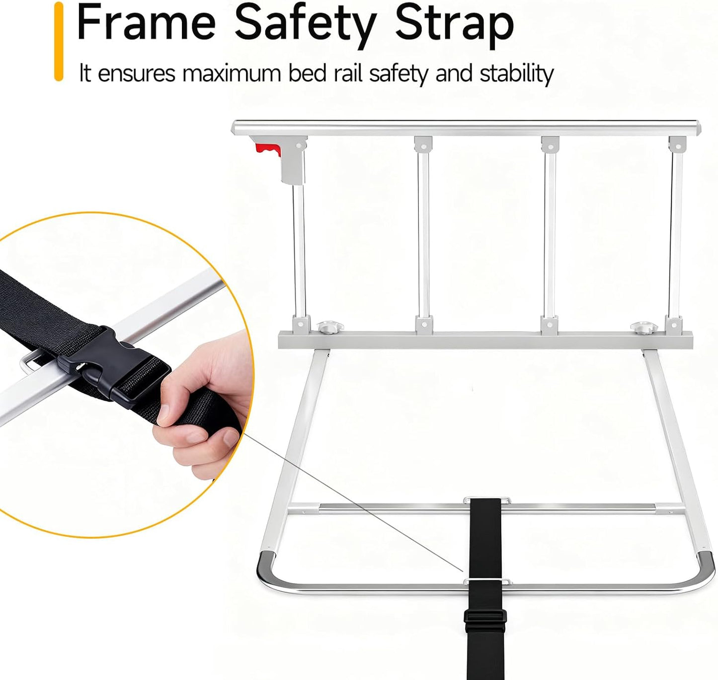 Bed Rails for Elderly Adults Safety, Folding Assist Handle with Motion Sensor Light, Fall Prevention Guard for Seniors & Surgery Patients, Fits Twin, Queen & King Beds, Tool-Free Assembly