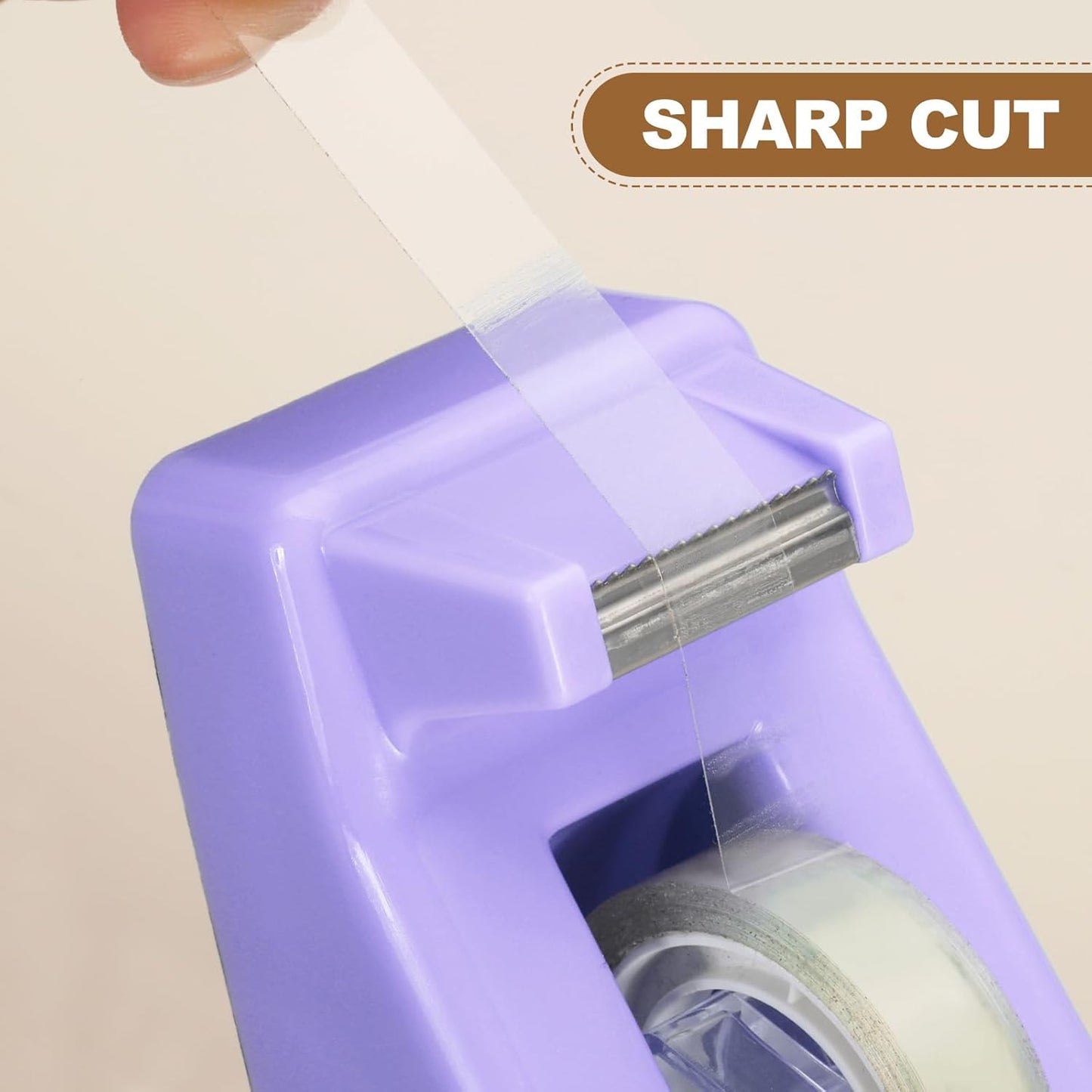 PATIKIL 2pcs Tape Dispenser Desk, Small Tape Dispenser Cute Desktop Dispenser Holder for Tape Office Desktop, Purple