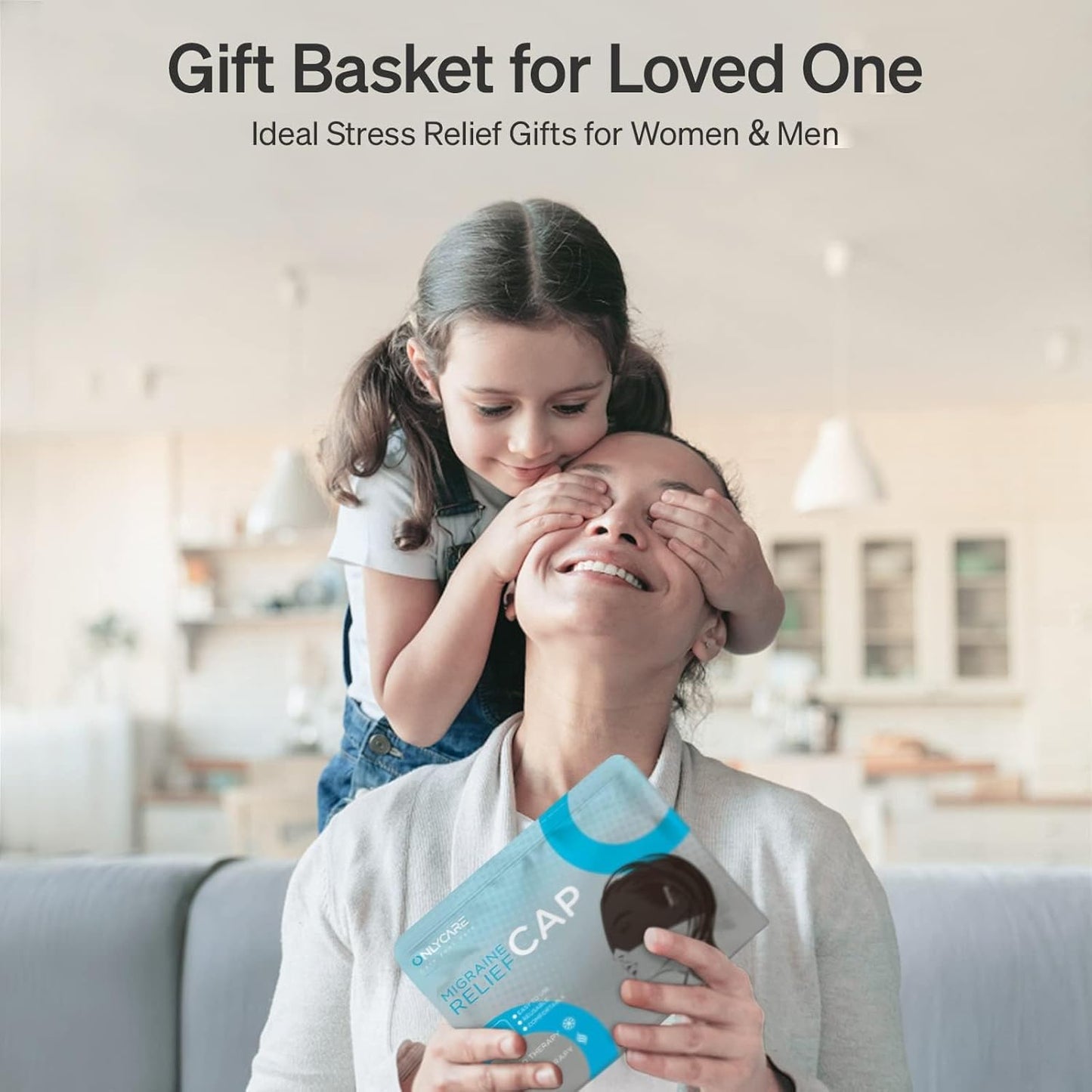 ONLYCARE Migraine Relief Cap,Soothing Migraine Mask,Upgraded Odorless Gel Ice Head Wrap, Hot and Cold Therapy, Headache Ice Pack for Tension and Stress(Black)