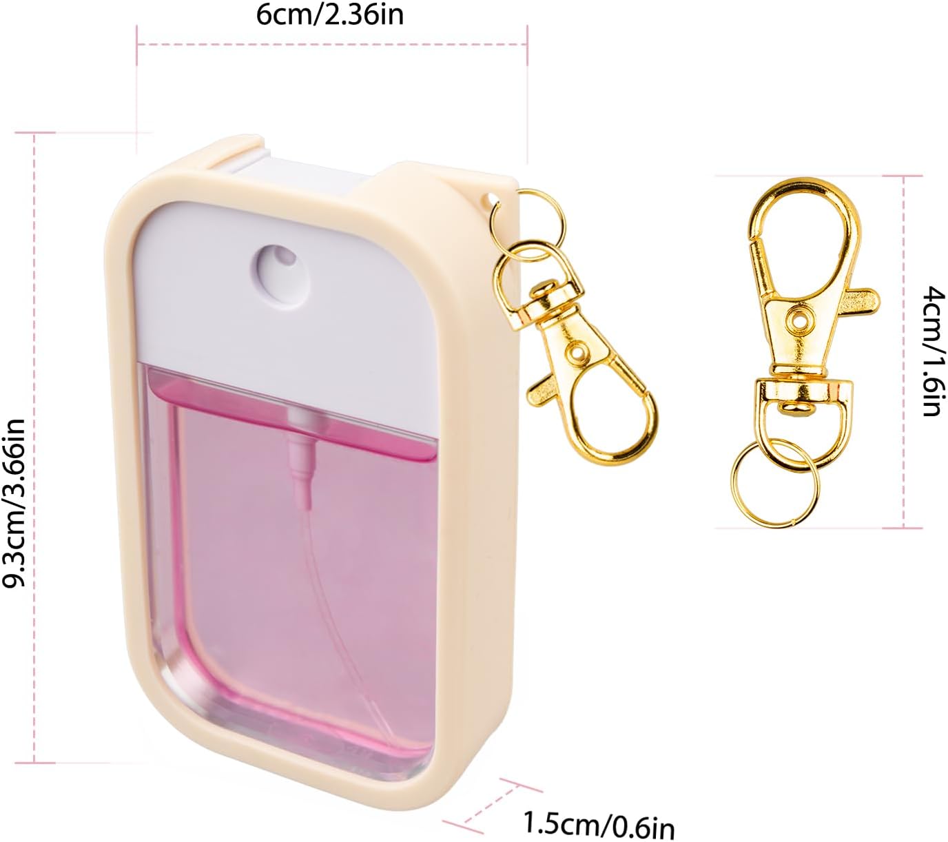 VANEST Silicone Case Compatible with Touchland Hand Sanitizer Spray, Protective Case with Keychain for Spray 1 fl oz