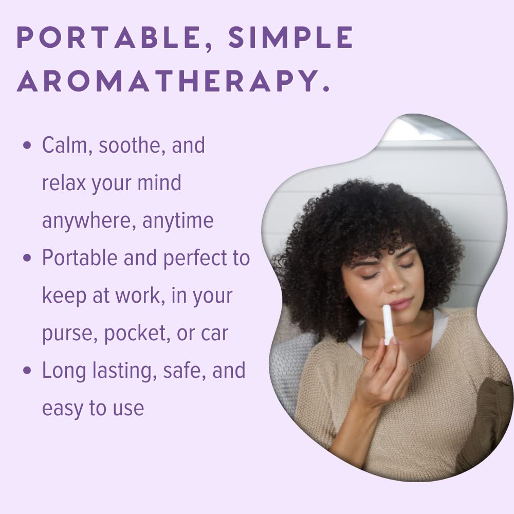 MOXE Lavender Essential Oil Nasal Inhaler, Therapeutic No-Mess Aromatherapy, Relaxation, Naturally Calming, Before Sleep Routine, Uplifts Mood, Pure and Undiluted, Made in USA (1 Pack)