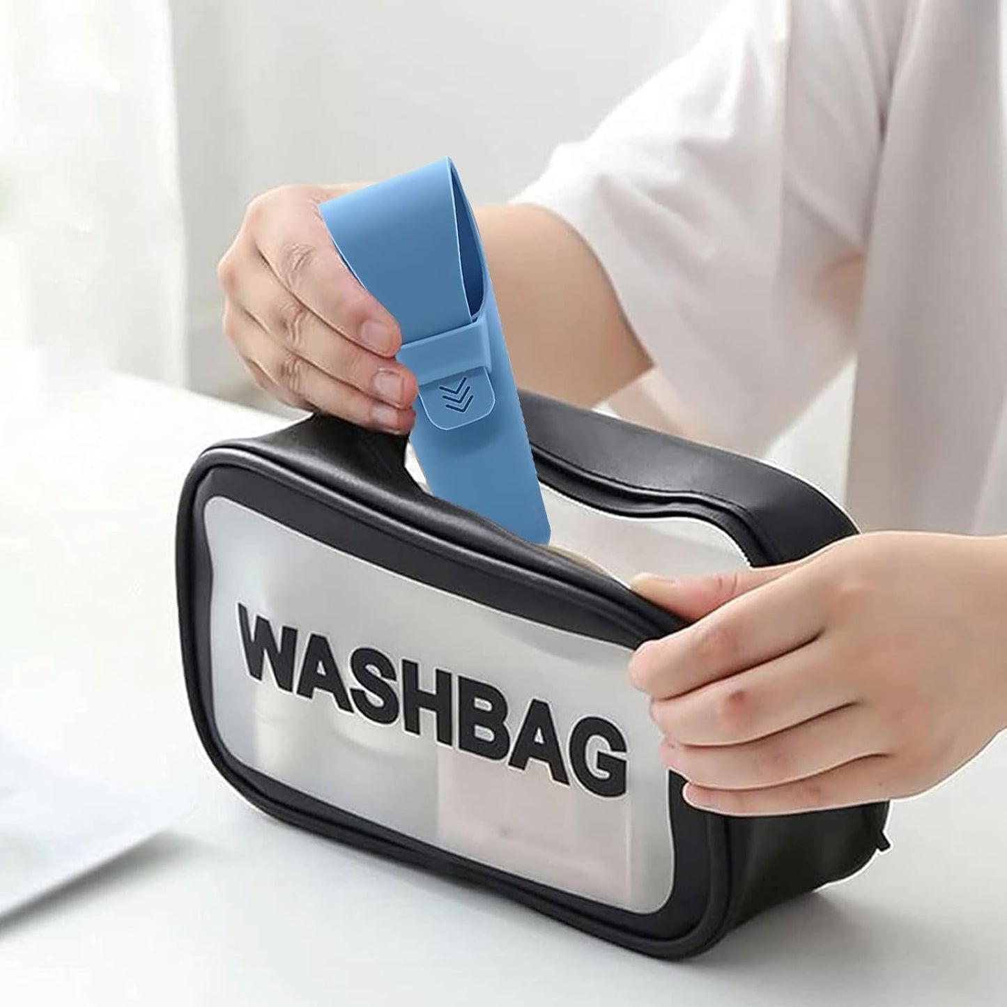 LinMei Silicone Razor Travel Case, Blue+Black, Compatible with Gillette, Parker, Merkur Razor (Gray 2pcs) (Blue 2pcs)