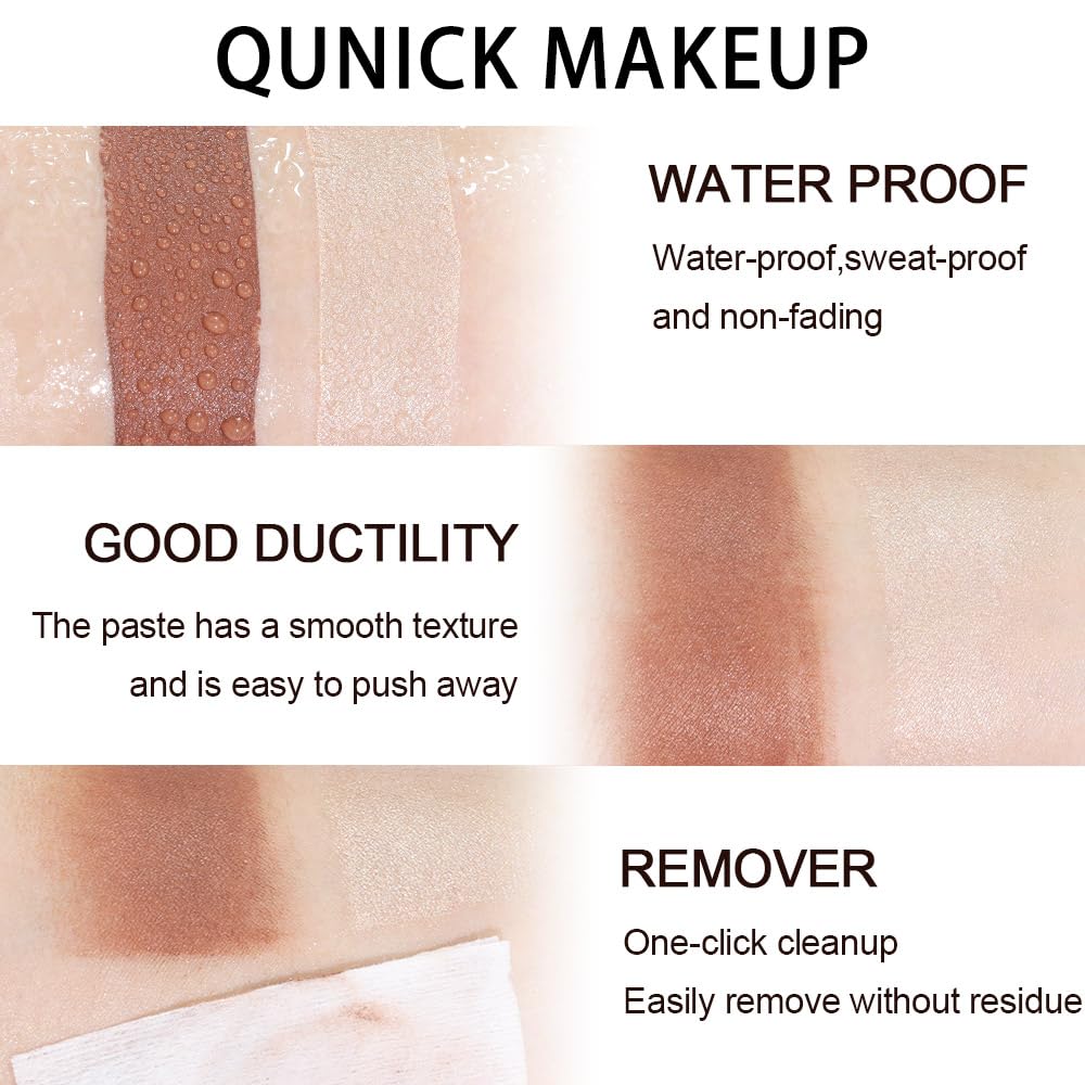 evpct 2Pcs Face Cream Contour Bronzer Sticks Makeup Highlighter Highlight Blonde Mocha Creme Cheek Contour Sticks contorno en crema Bronzing Foundation Face Contour Stick Kit,4+10 New Light-medium