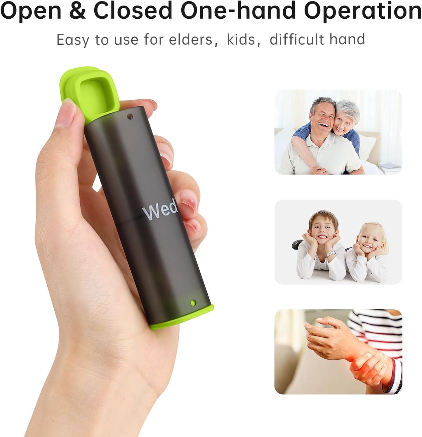 Weekly Pill Organizer 2 Times a Day, KOVIUU Large Travel Pill Box 7 Day, Am Pm Twice Daily Pill Case with Rotatable Handle, Pill Holder Container for Vitamin, Medicine, Supplement, Translucent-Black