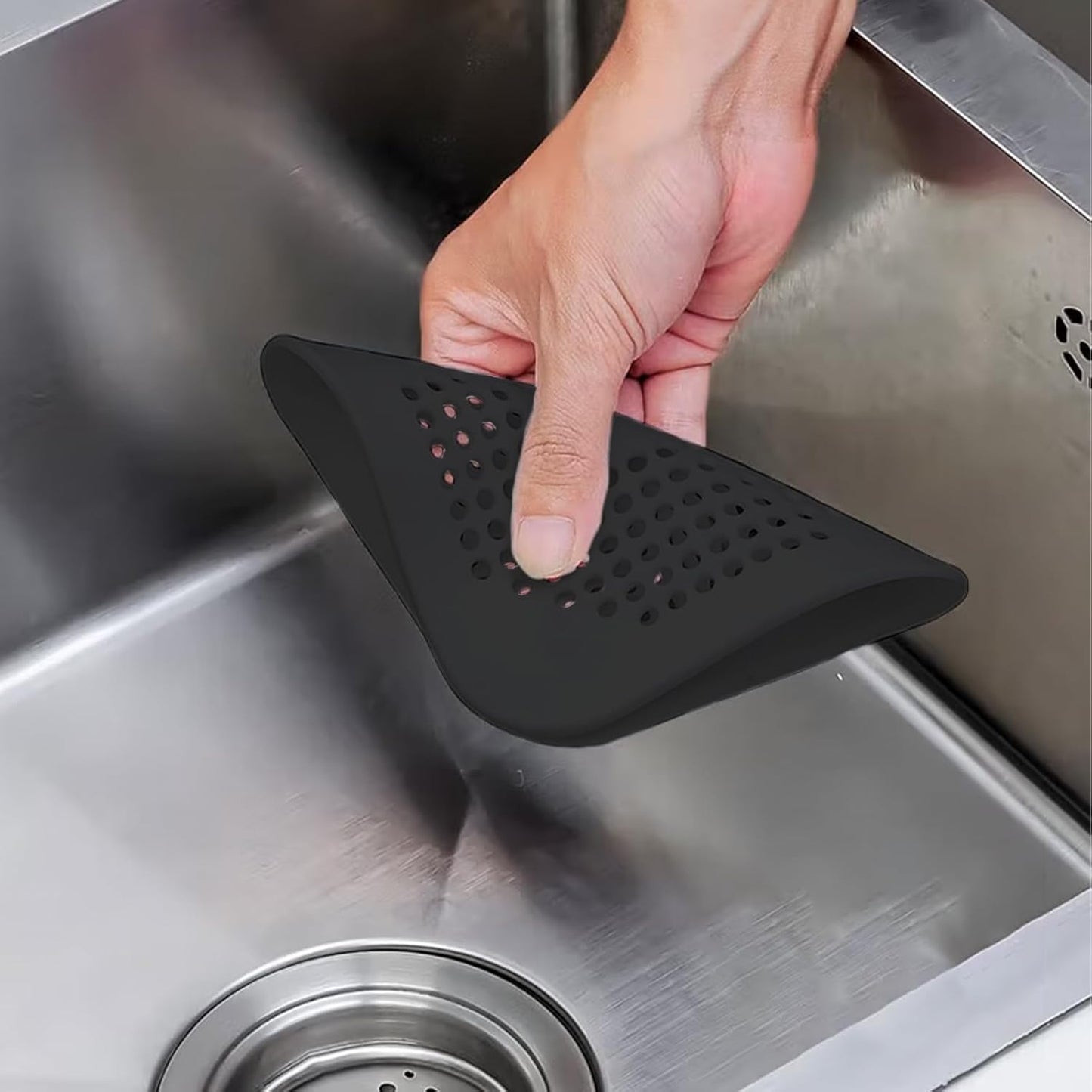 Square Silicone Sink Strainer with Suction Cups – Anti-Clogging Drain Cover for Kitchen Sink, Bathroom, and Bathtub