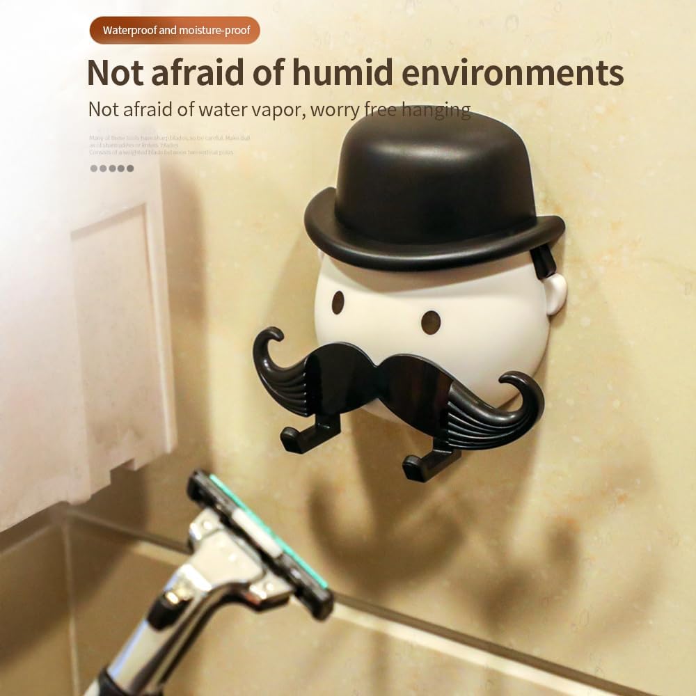 Suction Cup Shaver Holder, Gentleman Shaver Holder, Suitable for Shower, Bathroom, Bathroom, Unique Gift