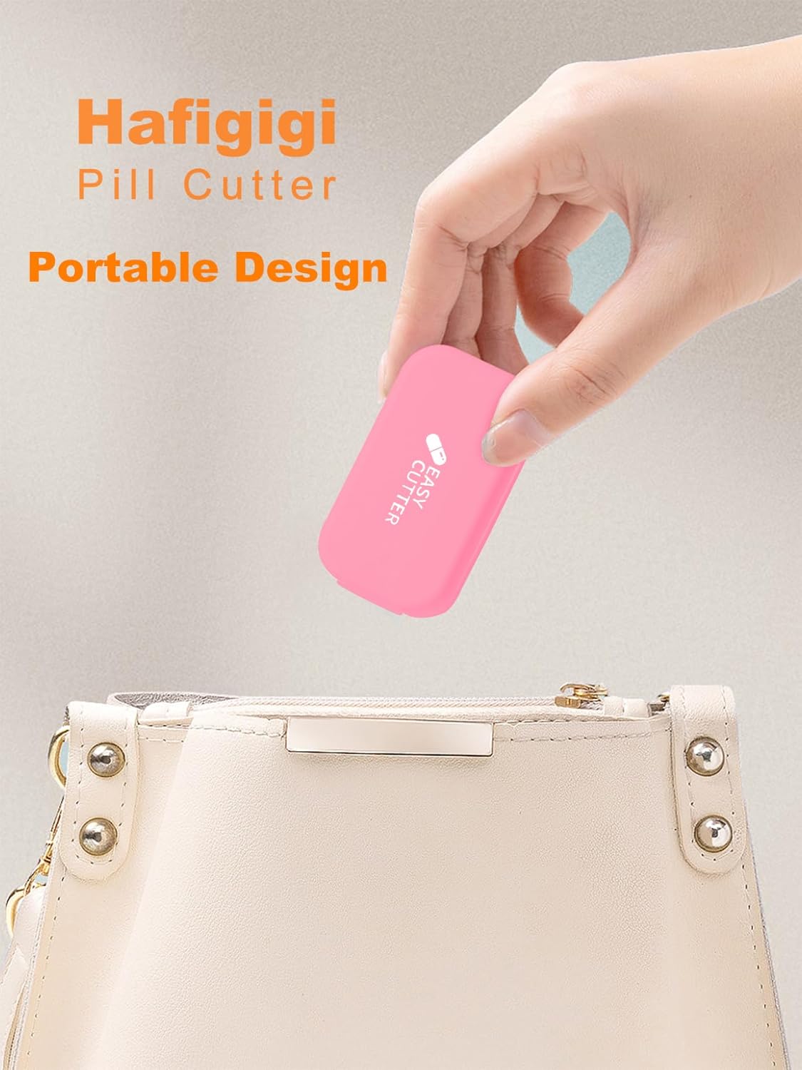 Pill Cutter Splitter for Small or Large Pills with Safety Lock - Accurate and Easy Travel-Friendly Design for Daily Use (Purple+Pink)