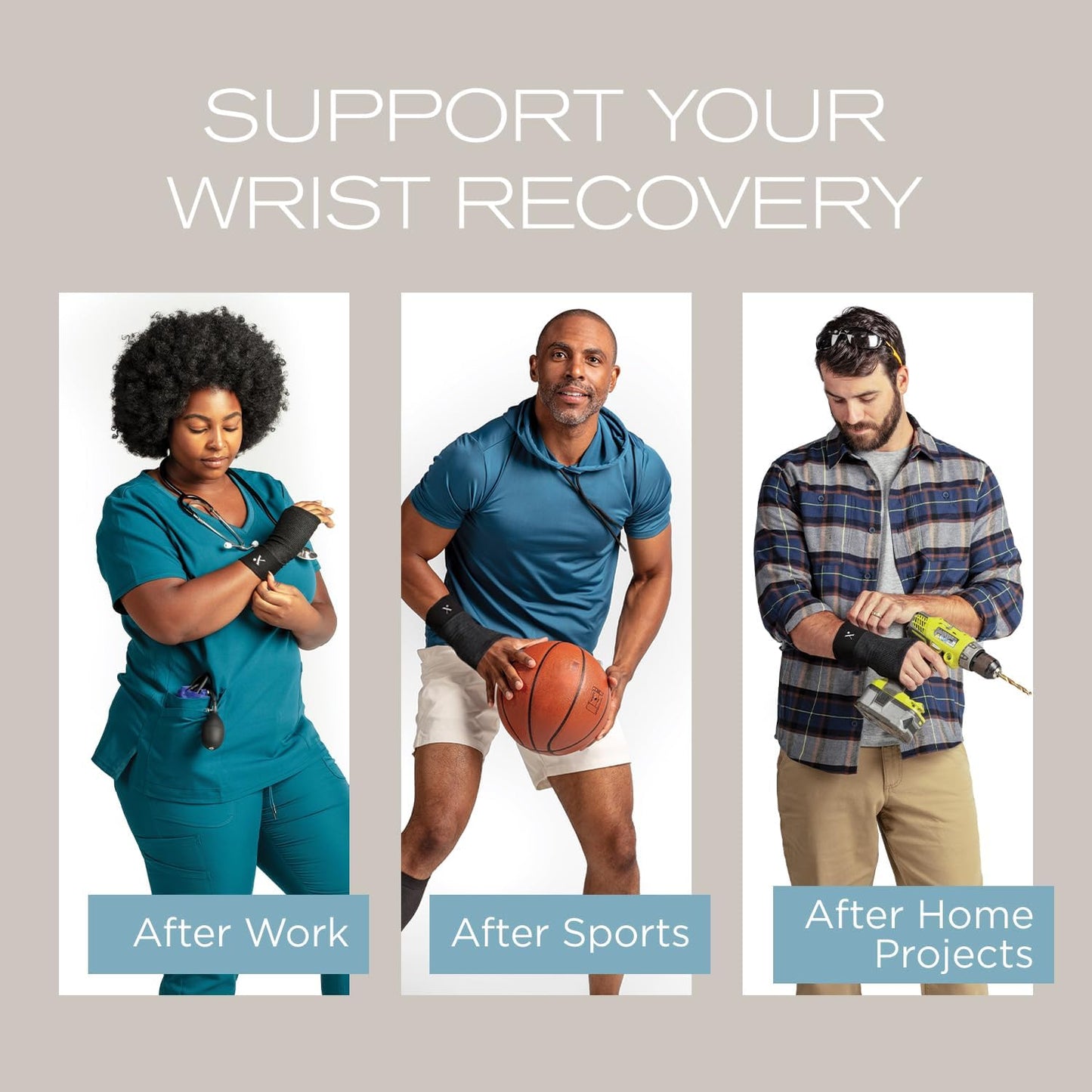 Medicine-Infused Pain Relieving Wrist Compression Sleeve for Men and Women with Hand and Wrist Pain, Arthritis, Tendonitis, and Carpal Tunnel