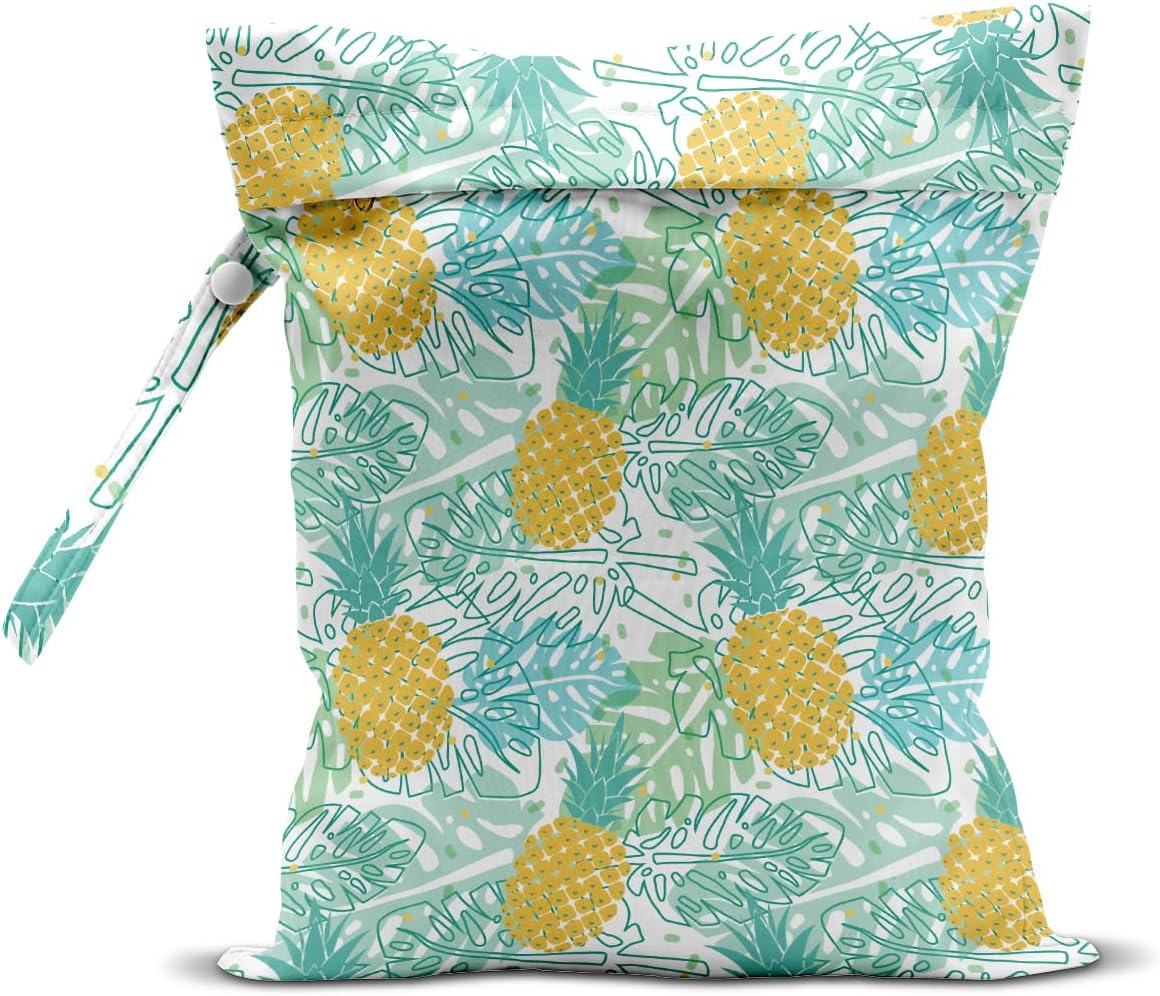 Wet Bag, Wet Dry Bag, Wet Bag for Swimsuit, Travel, Beach, Pool, Diapers, Dirty Yoga Gym Clothes, Makeup Bag, Waterproof Tropical Palm Leaves Decor Jungle Palm Leaf Favors