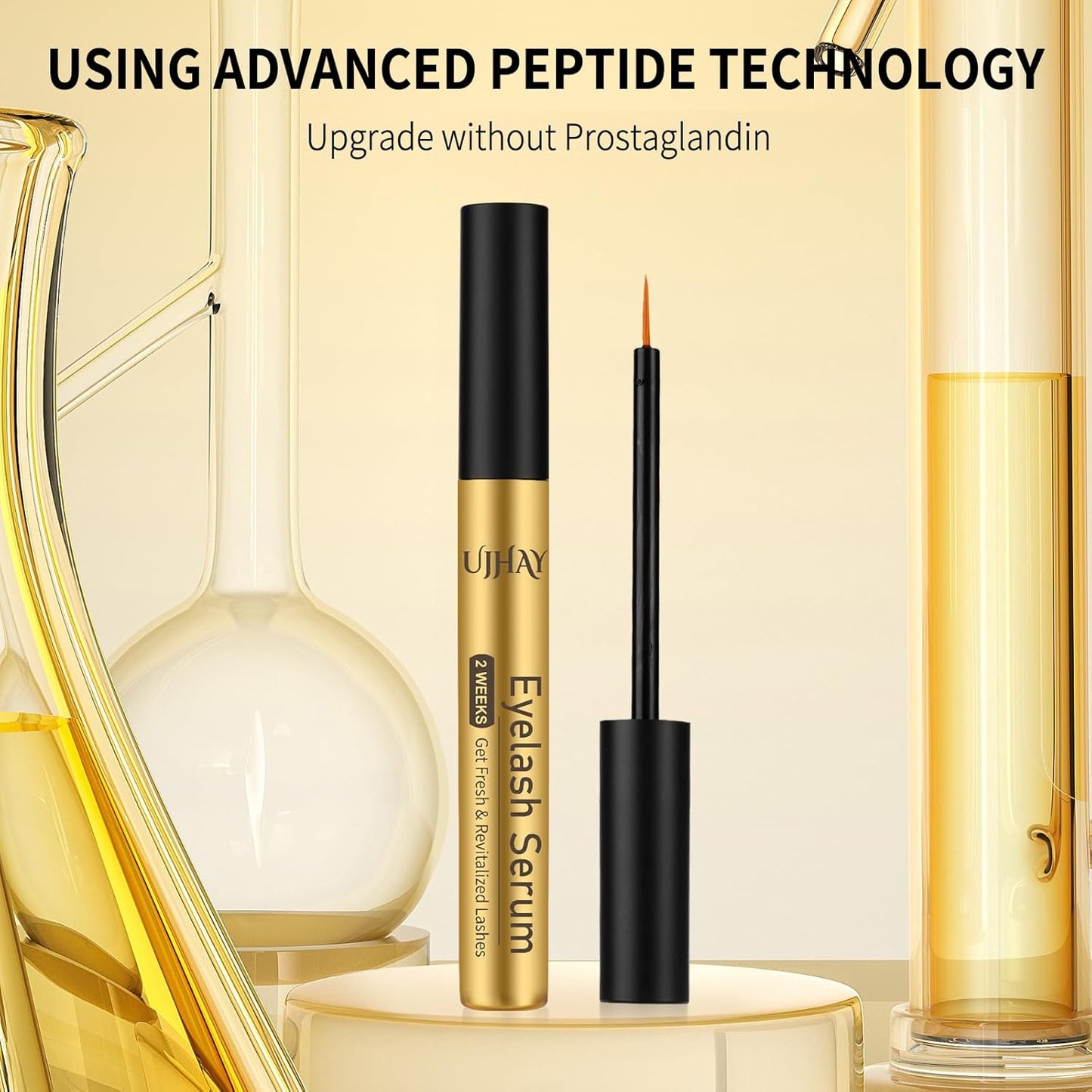 Eyelash Growth Serum for Thicker, Longer, Natural Lashes – Grow Luscious, Natural Lashes with Advanced Enhancer | Vegan & Cruelty-Free Treatment