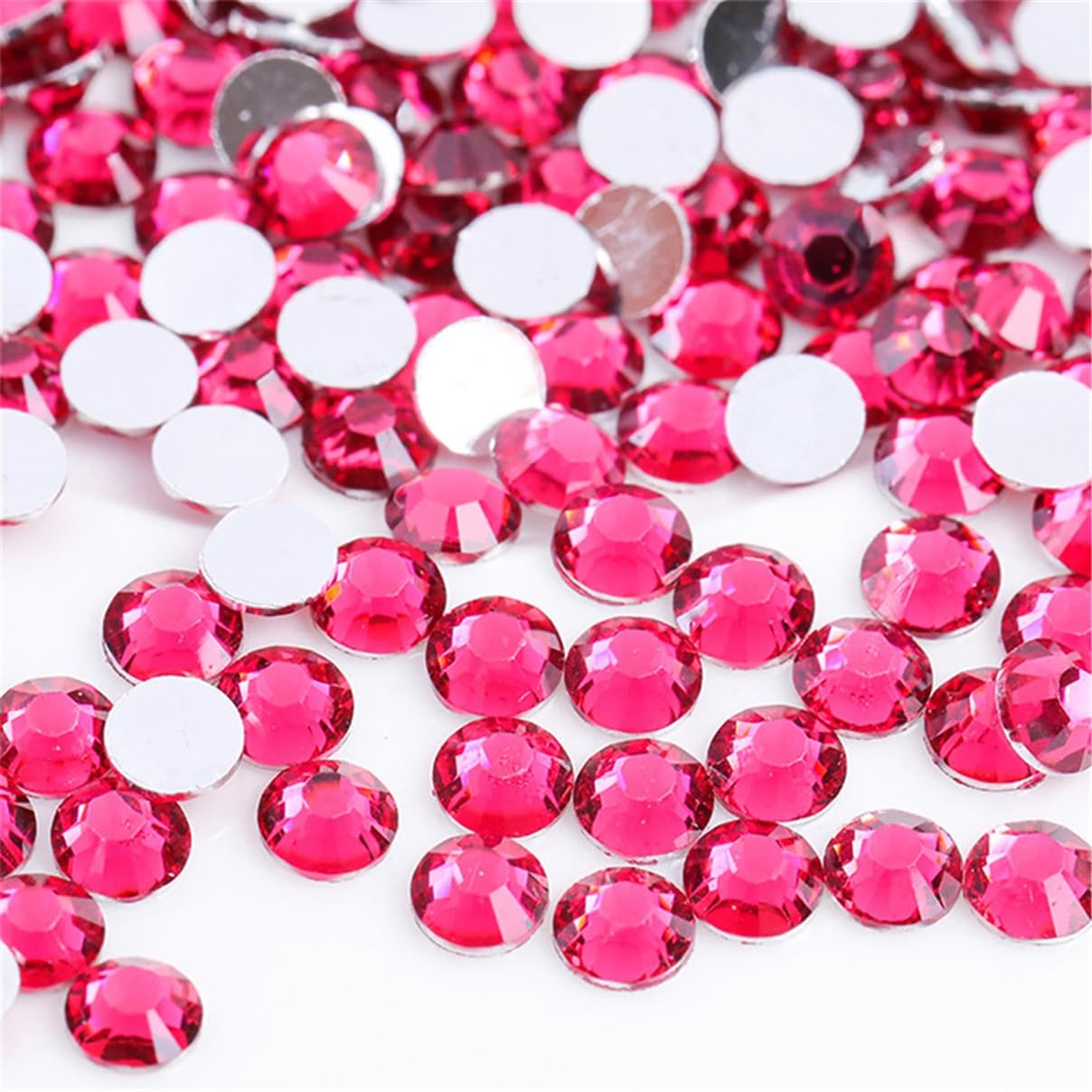 1500 Pieces SS16 4mm Flatback Rhinestones Clear Glass Round Gems Crystals for Nail Art DIY Crafts Clothes Shoes Bags (Light Rose Red)