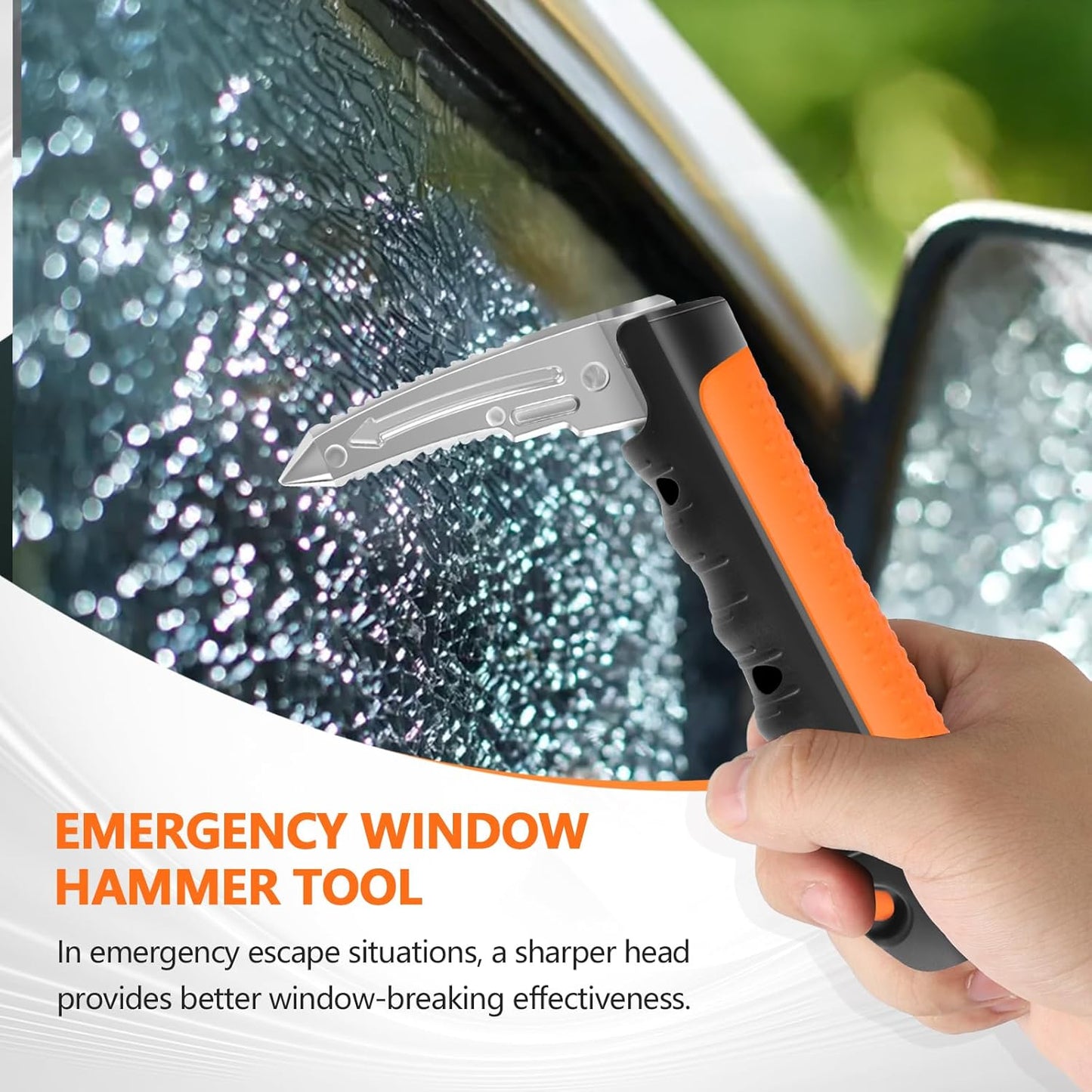 Car Door Handle for Elderly - 2025 New 4 in 1 Car Handle Assist, 2 Pack Auto Cane Portable Vehicle Support Handle Door Assist Bar, Max Load 500 Lbs, Anti-Slip Design (Orange-Car Handle +Strap)