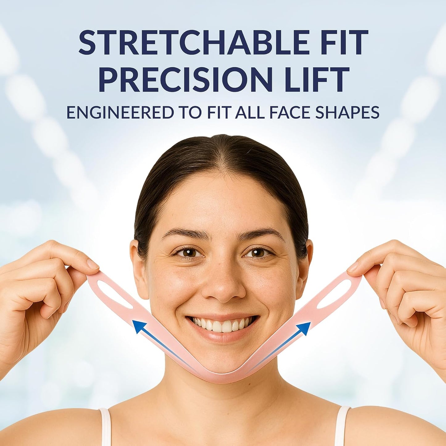 Stylia V Line Lifting Collagen Face Mask - Double Chin Strap for Women - Jawline Shaper Face Lift Tape - Neck Lift Collagen Mask - Chin Strap for Sleeping - Hyaluronic Acid, Aloe Vera, Cica 7PC