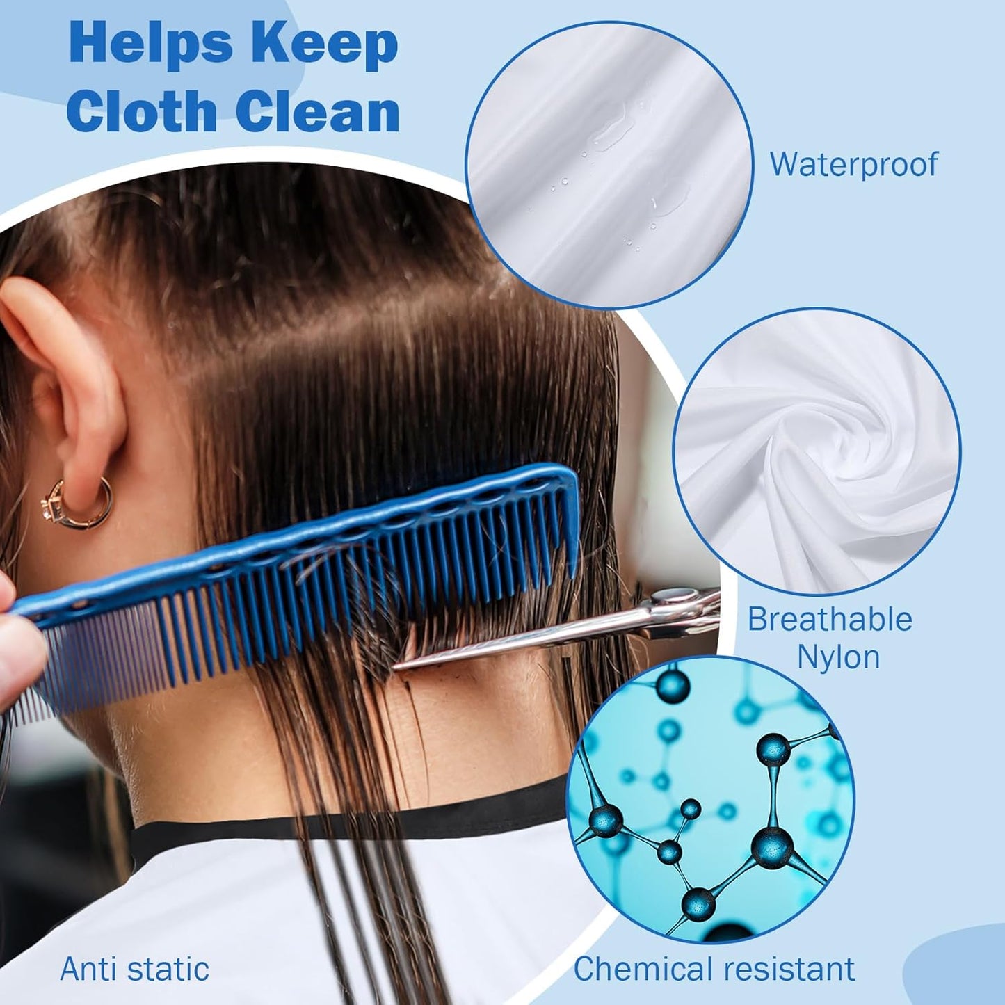 12Pcs Barber Cape 64 x 56'' Large Waterproof Hair Cutting Salon Cape Adjustable Snaps for Hair Dye Salon Stylist Supplies