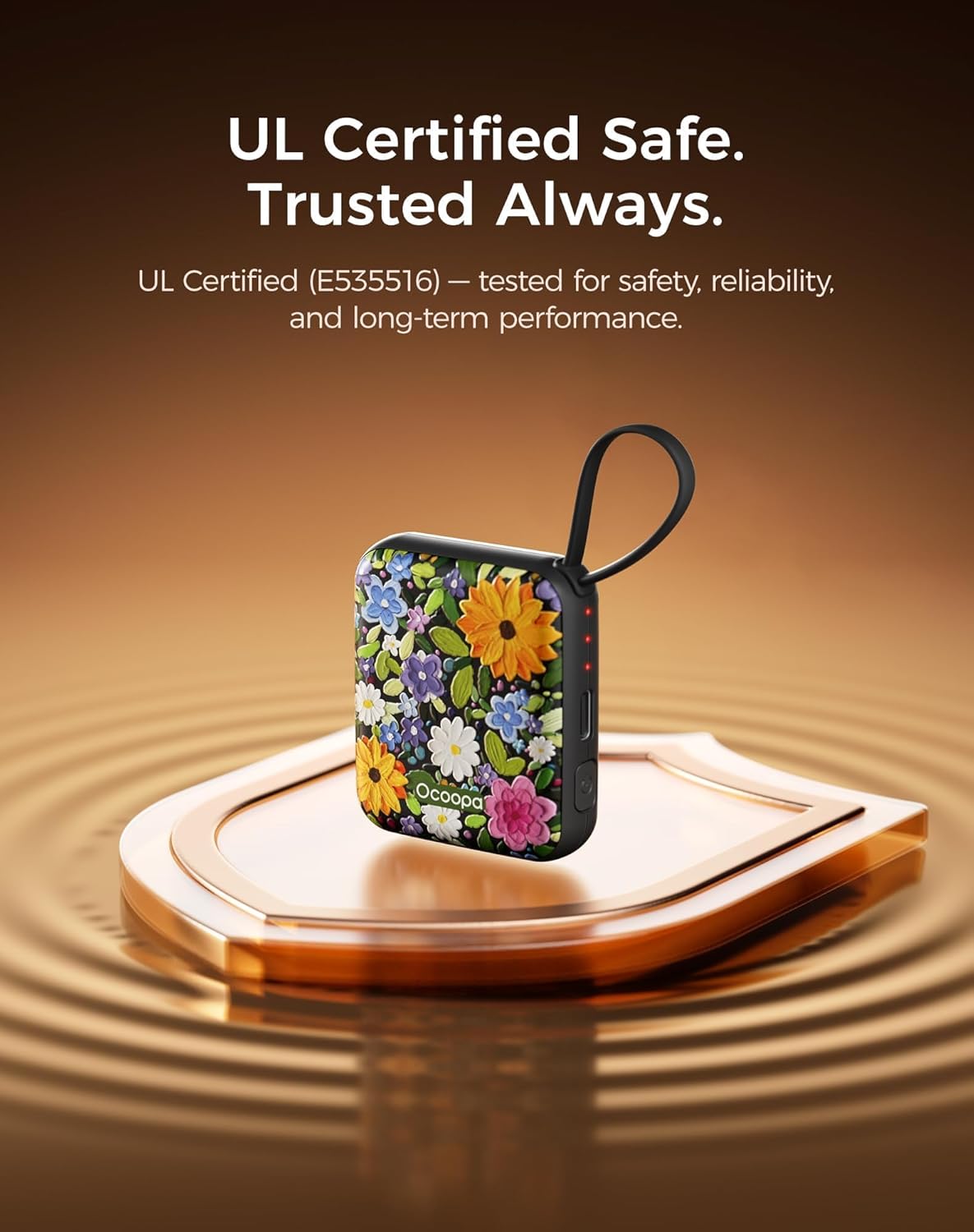 Ocoopa Hand Warmers Rechargeable UT5 Nano – Slim Electric Pocket Heater, Smart Temp Control, 14Hrs Battery, UL Safety, Artists in Bloom Design, Practical Gifts for Women, Christmas, Outdoor, Office