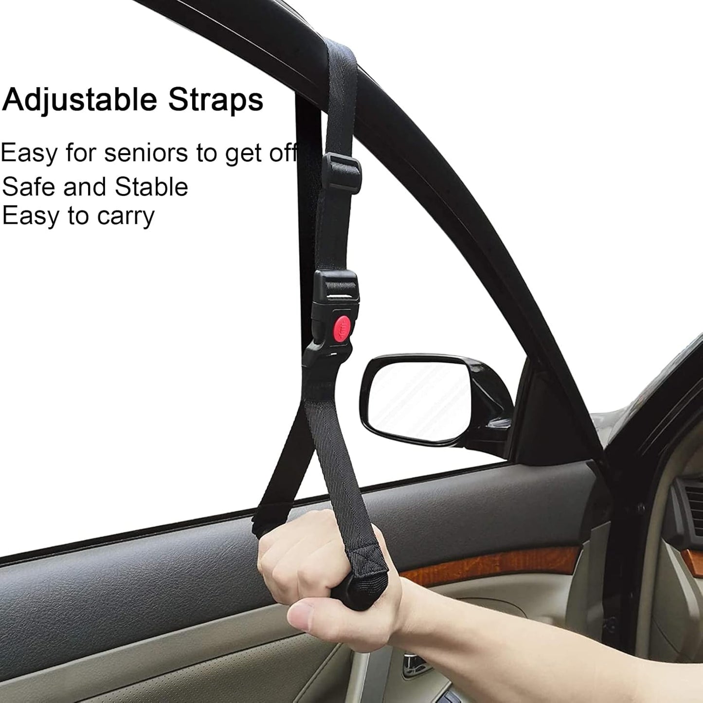 5 in 1 Vehicle Support Handles Elderly Portable Automotive Door Assist Handles Multifunction Car Handle for Elderly and Handicapped (Blue-with Nylon Handle)