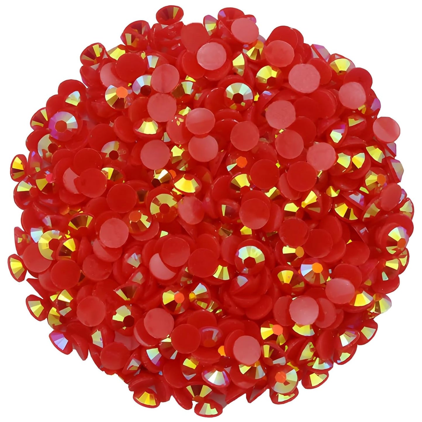 1440 Pcs SS20 5mm Flatback Rhinestones for Nails Art Crafts Glitter Round Shine Gems AB Crystals DIY Clothes Shoes (Red AB)