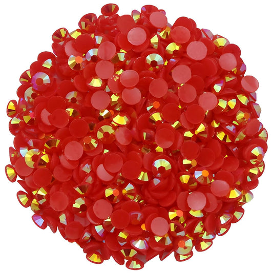 1440 Pcs SS20 5mm Flatback Rhinestones for Nails Art Crafts Glitter Round Shine Gems AB Crystals DIY Clothes Shoes (Red AB)