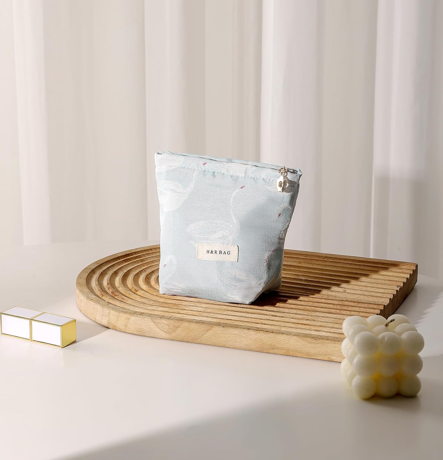 2 Pcs Makeup Bags, Large Cosmetic Bag Travel Toiletry Bag Organizer for Women, Embroidery Craft, Floral Makeup Bag Small Cosmetic Pouch Purse with Zipper Gifts for Girls Teen