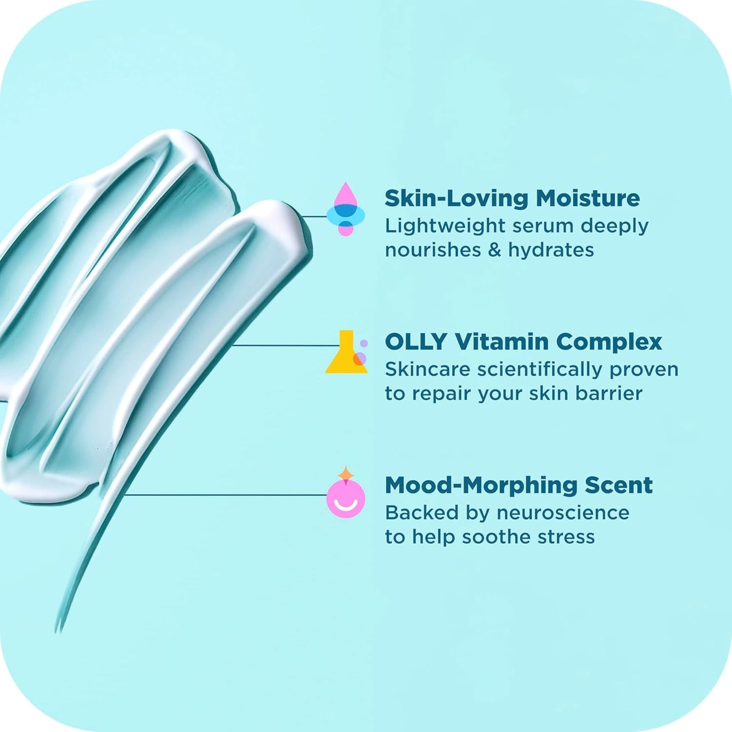 OLLY Calm Body Lotion-Serum with Hyaluronic Acid, Adaptogens & Vitamin B3– Nourishing Cleanser for Skin Barrier Repair, Deep Hydration, Eucalyptus Amber Scent, 8oz