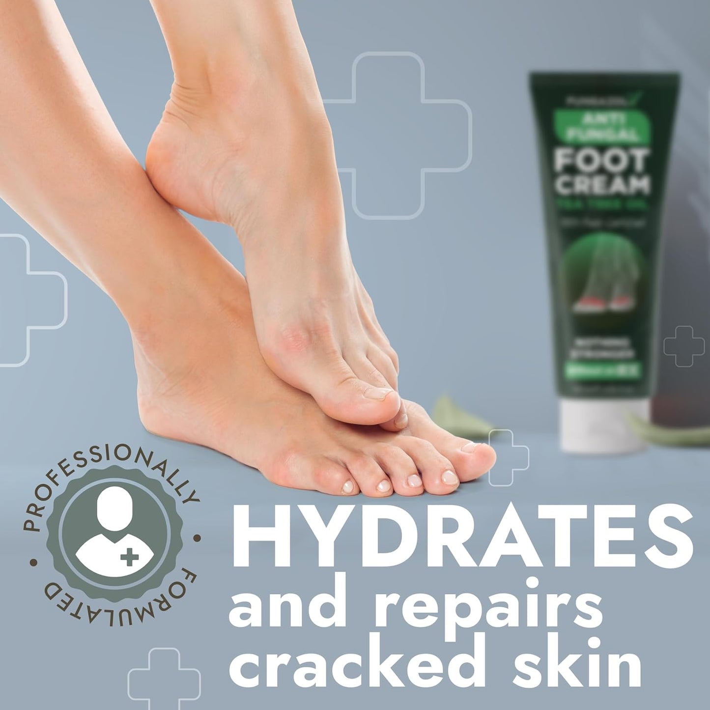 Foot Cream with Tea Tree Oil | Antifungal Cream to Soothes Cracked Heels, Dry Skin & Itchy Feet | Helps with Athleteβs Foot, Nail Fungus & Jock Itch | Relieves Itching & Burning | 4.05 fl oz