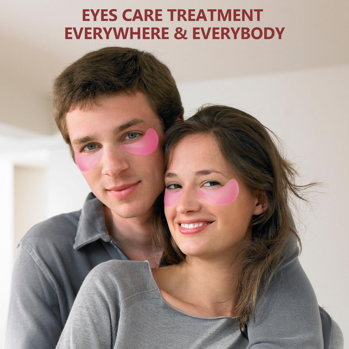 60 Pcs Pink Under Eye Patches, 30 Pairs Undereye Mask for Dark Circles Puffy Eyes Treatment, Collagen Gel Pads Hydrating for Eye Bags Puffiness Wrinkle, Women Men Beauty Skin Care Products