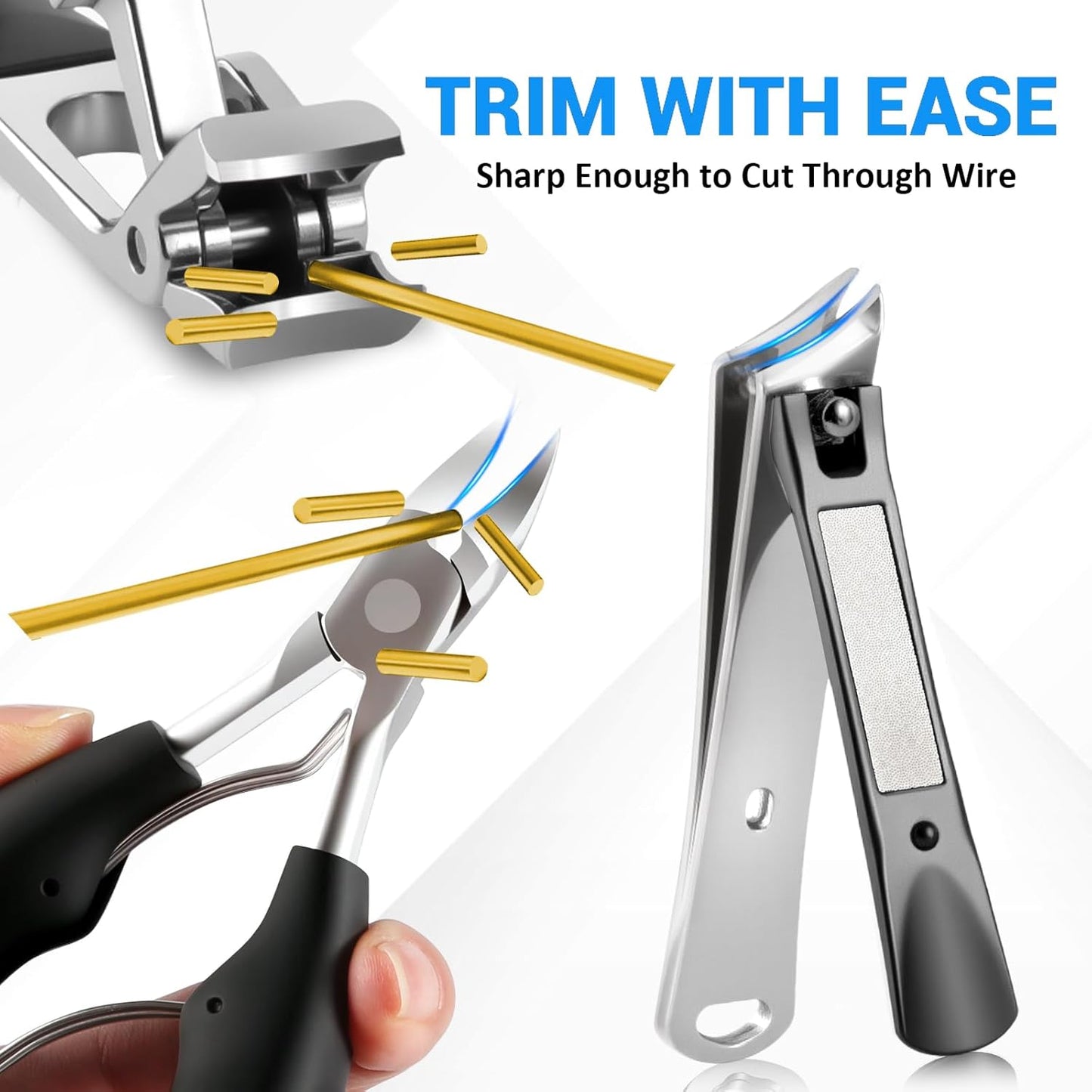 2025 Toenail Clippers for Seniors Thick Toenails, Angled Head Large Toe Nail Clippers for Thick Nails for Men, Heavy Duty Ingrown Toenail Clippers with Wide Jaw, Slanted Nail clippers with Long Handle