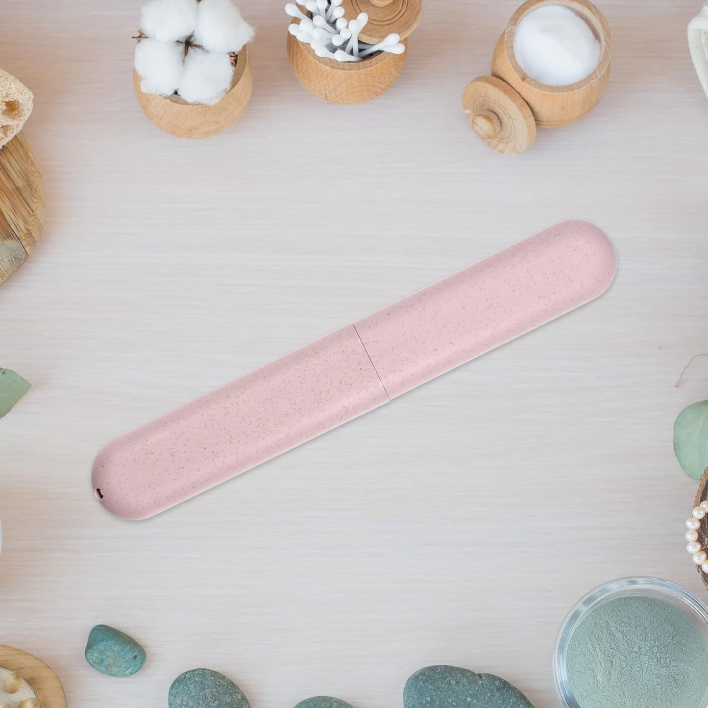 VOCOSTE 2pcs, Traveling Toothbrush Holders Case, PP Toothbrush Case for Travel Business, Pink, 8.07''x1.22''x0.83''