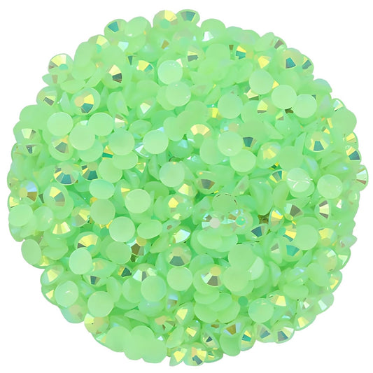 1440 Pcs SS20 5mm Flatback Rhinestones for Nails Art Crafts Glitter Round Shine Gems AB Crystals DIY Clothes Shoes (Green AB)