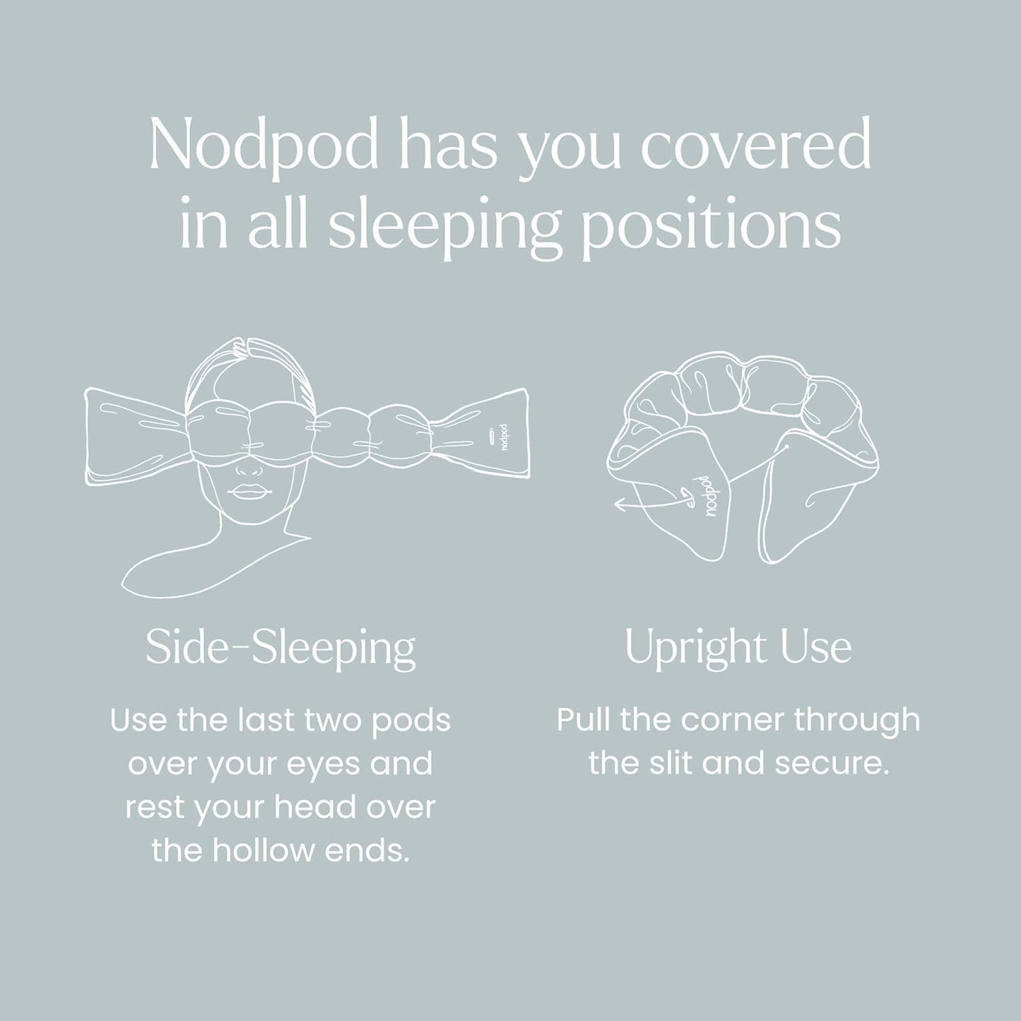Nodpod Gentle Pressure Silk Sleep Mask | Patented Light Blocking Design for Sleeping, Travel & Relaxation | Bead Filled, Machine Washable (Willow)