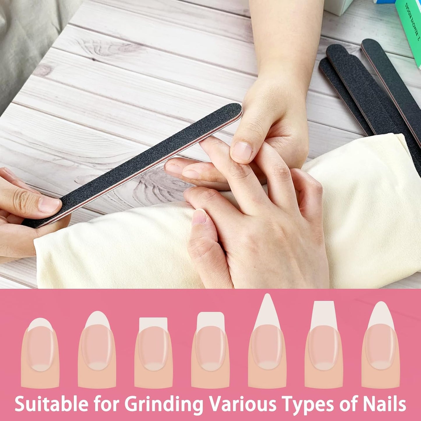 26 Pack Nail Files and Buffers Set, 100/180 Grit Black Nail Files and Nail Buffer Blocks, Professional Pedicure and Manicure Tools Kit for Nail Care and Nail polishing