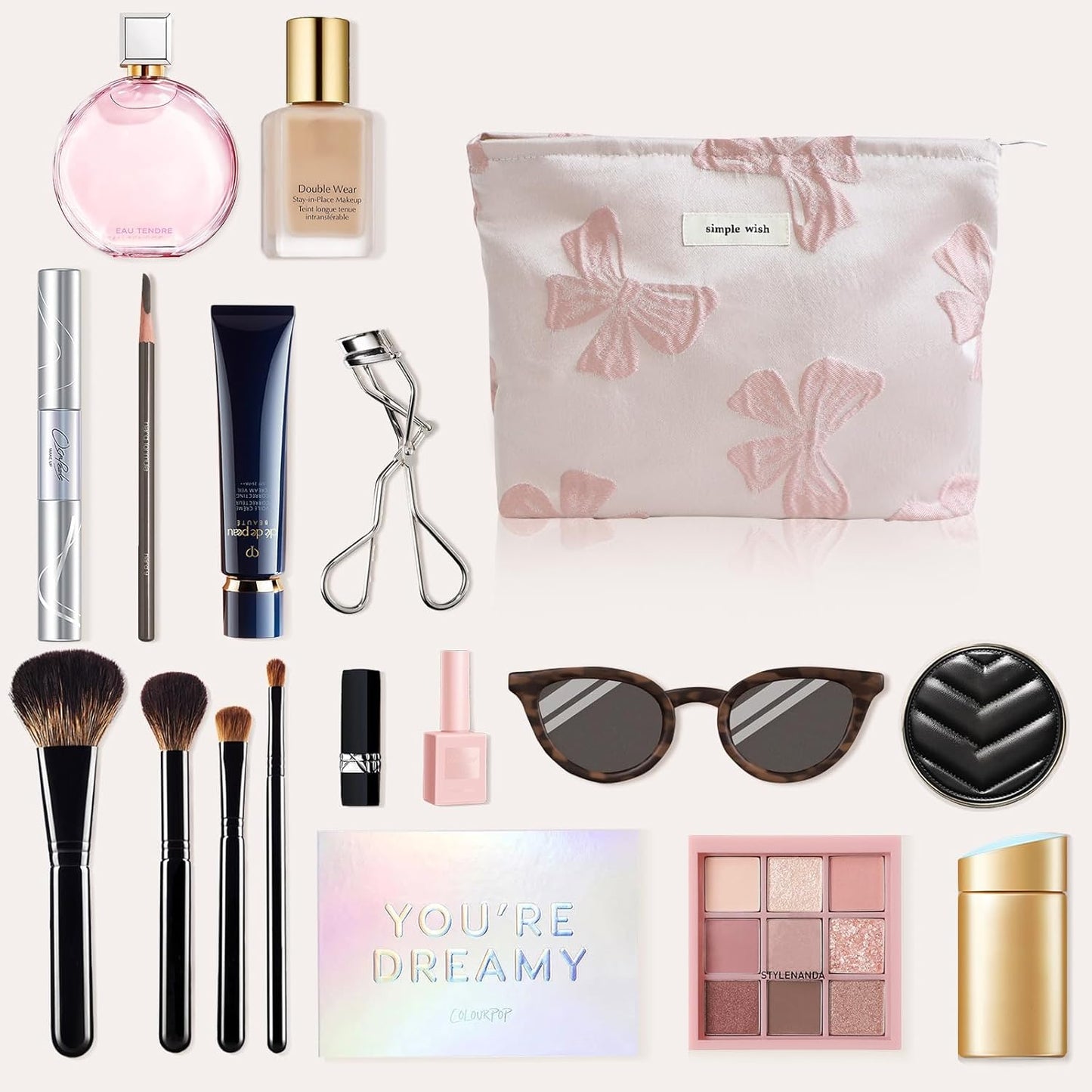 Wudygirl Makeup Bag for Women Large Capacity Cosmetic Bag with Zipper Cute Pink Bow Travel Pouch & Handbag Suitcase Makeup Organizer Aesthetic (Big Pink Bow)