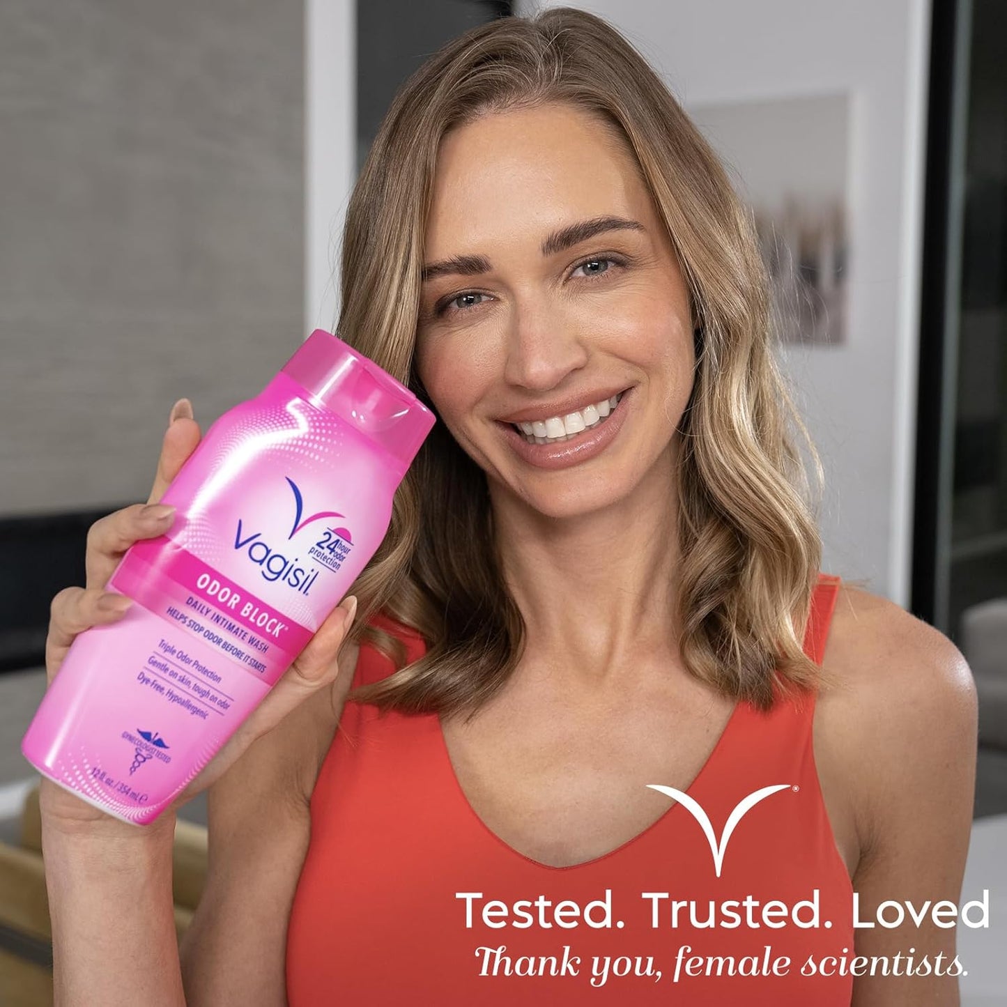 Vagisil Feminine Wash for Intimate Area Hygiene, Odor Block, Gynecologist Tested, Hypoallergenic, 12 oz, (Pack of 3)