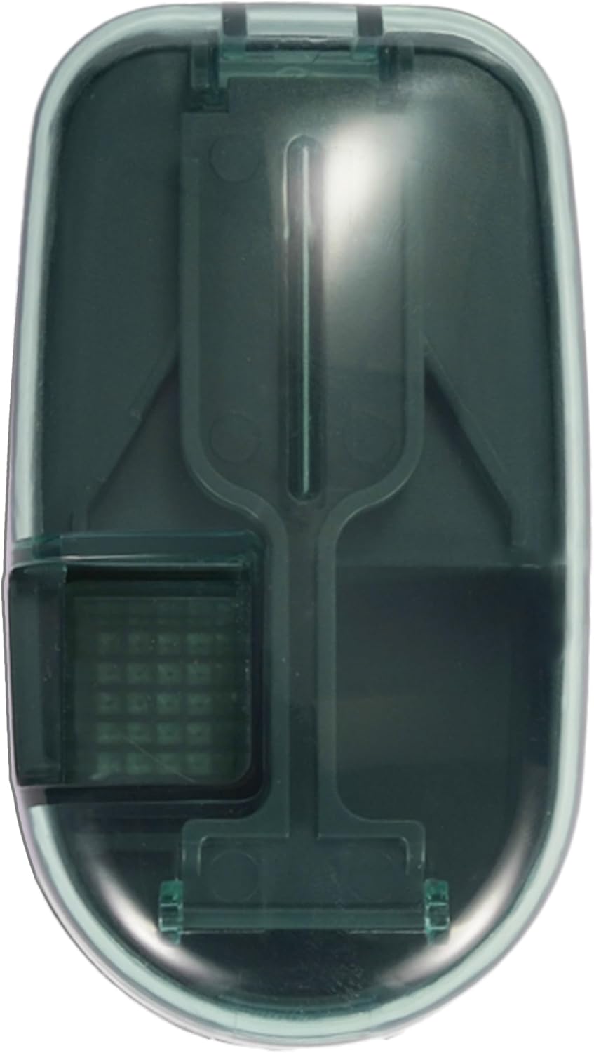 Pill Cutter Splitter for Small and Tiny Pills, or Large Pills. V-Shaped Design for Multiple Sizes. Safety Blade Guard. Loss-Proof Built-in Small Brush & Sliding Door Pill Storage (Green)