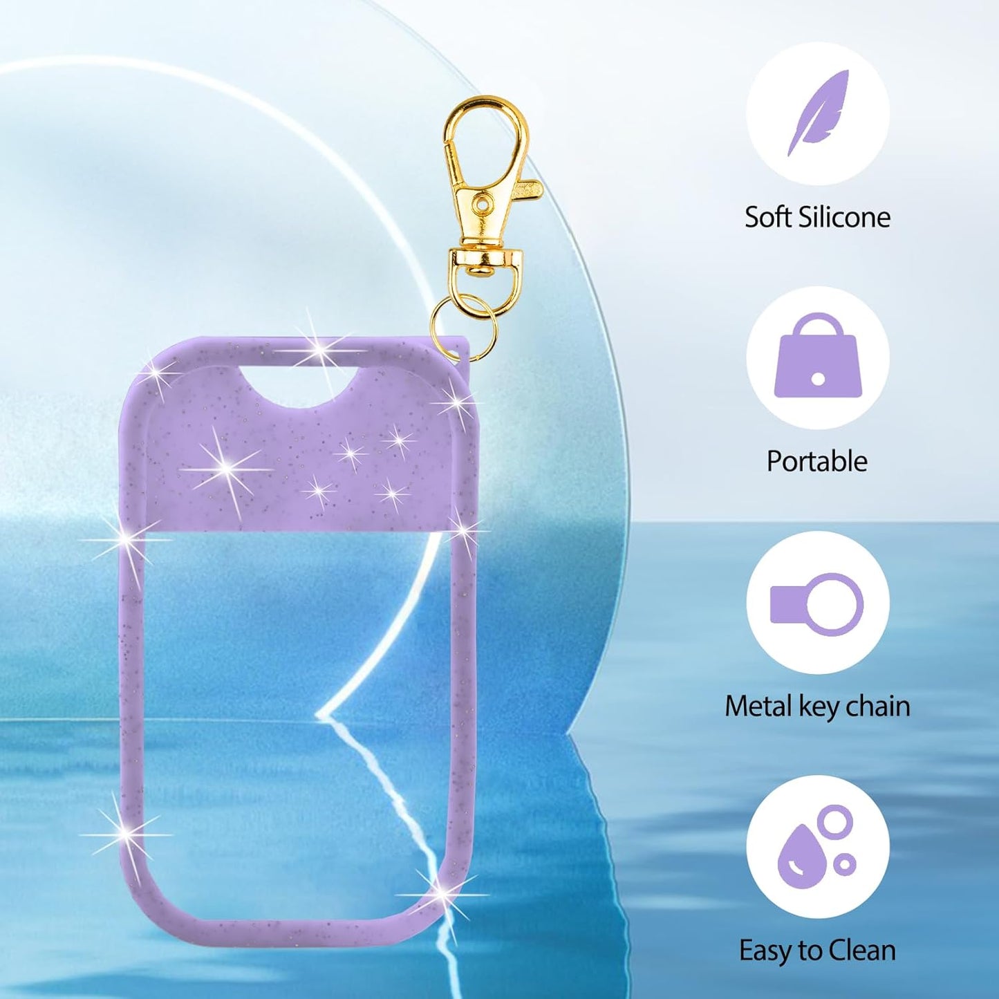 VANEST Silicone Case Compatible with Touchland Hand Sanitizer Spray, Protective Case with Keychain for Spray 1 fl oz